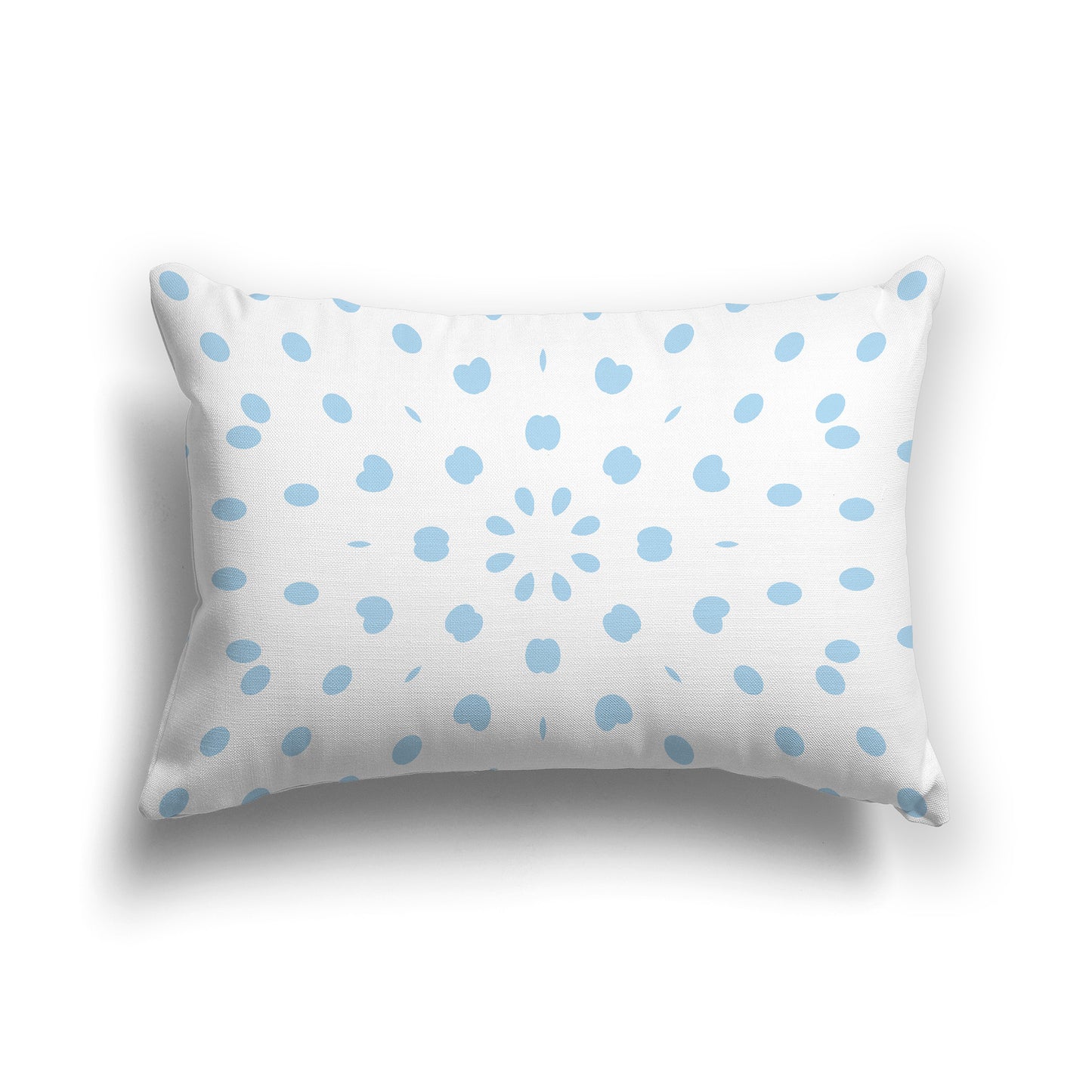 Lumbar Throw Pillow with Light Blue and White Radiating Oval Burst Pattern