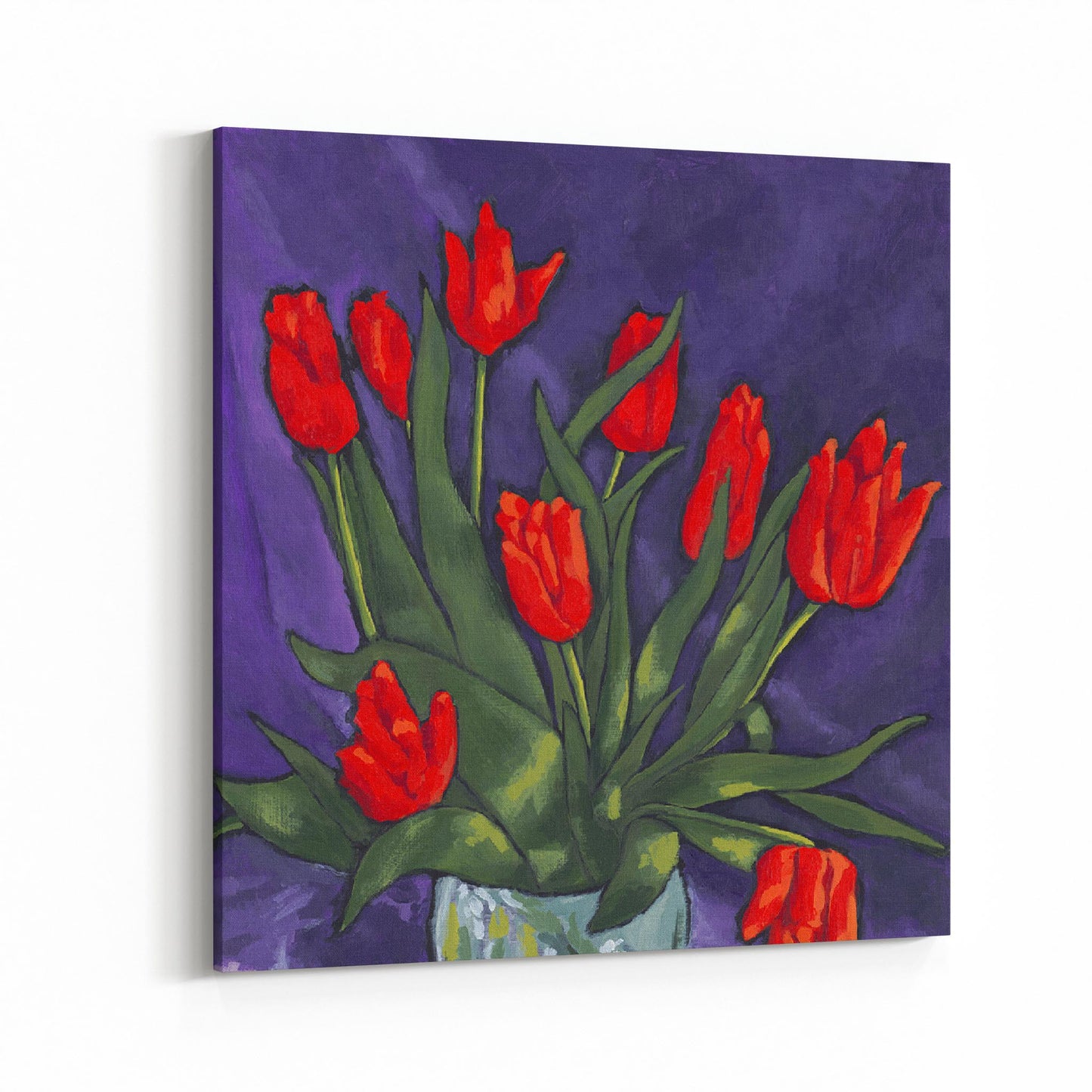 Slim Canvas Fine Art Print - Red Tulips 1 - 6x6 inches