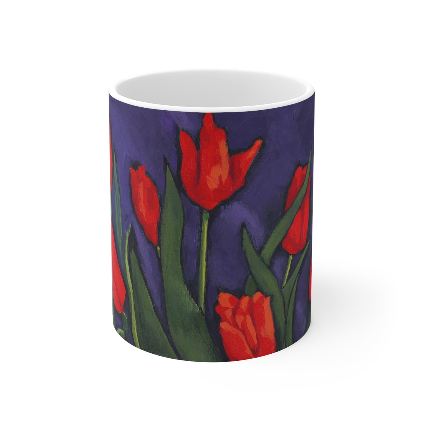 Red Tulips Fine Art 11oz Ceramic Mug
