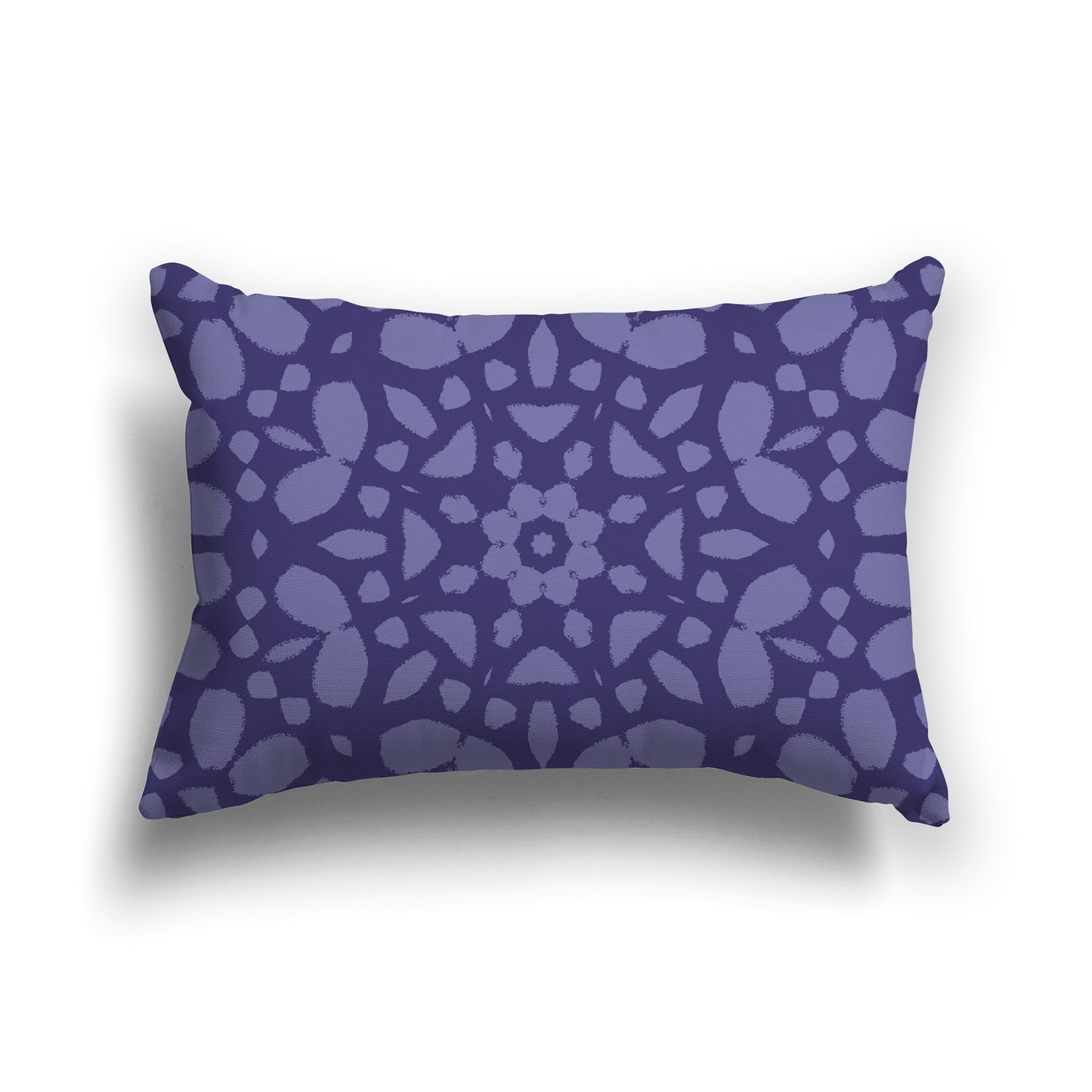 Lumbar Throw Pillow with Large Two-tone Purple Circular Pattern