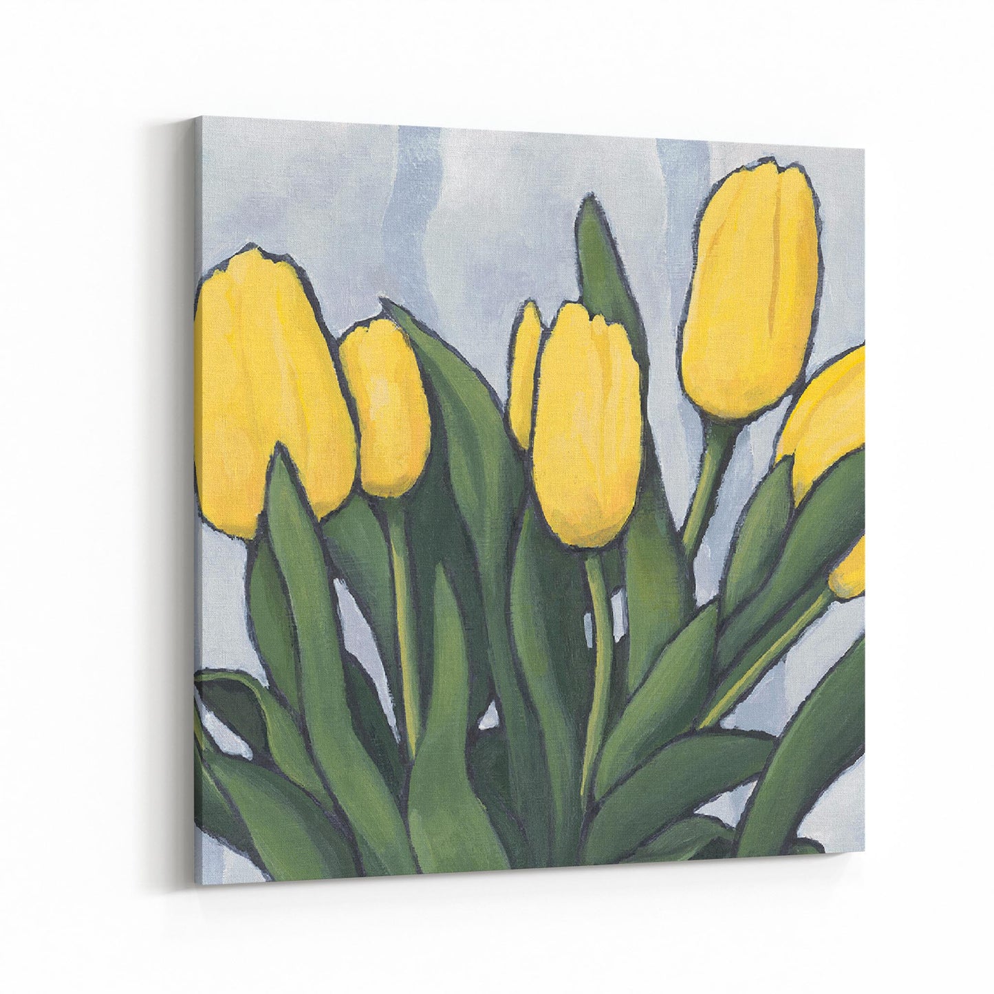 Slim Canvas Fine Art Print - Yellow Tulips 2 - 6x6 inches