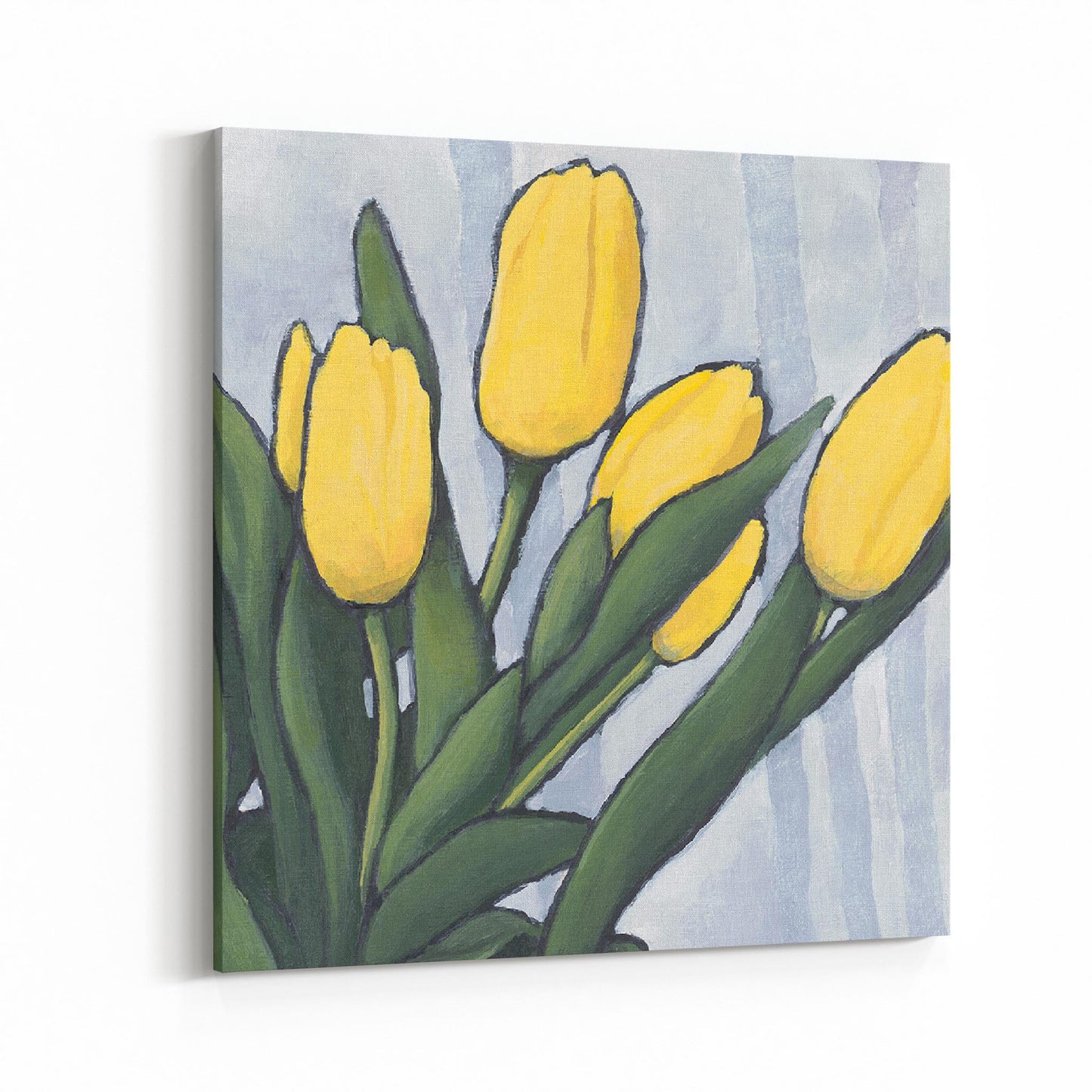 Slim Canvas Fine Art Print - Yellow Tulips 3 - 6x6 inches