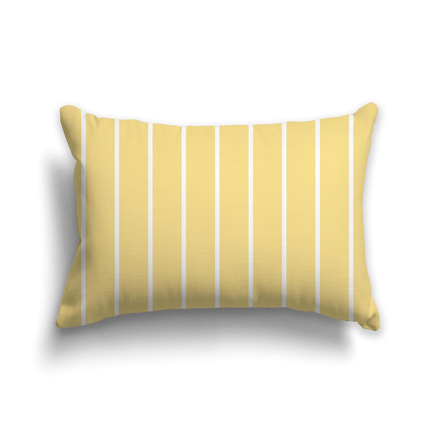 Lumbar Throw Pillow with Yellow and White Stripe Pattern