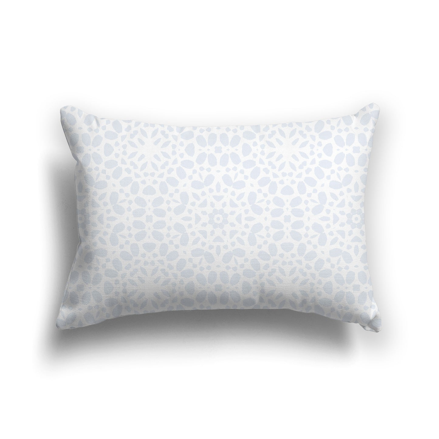 Lumbar Throw Pillow with Grey and White Fine Circular Repeat Pattern