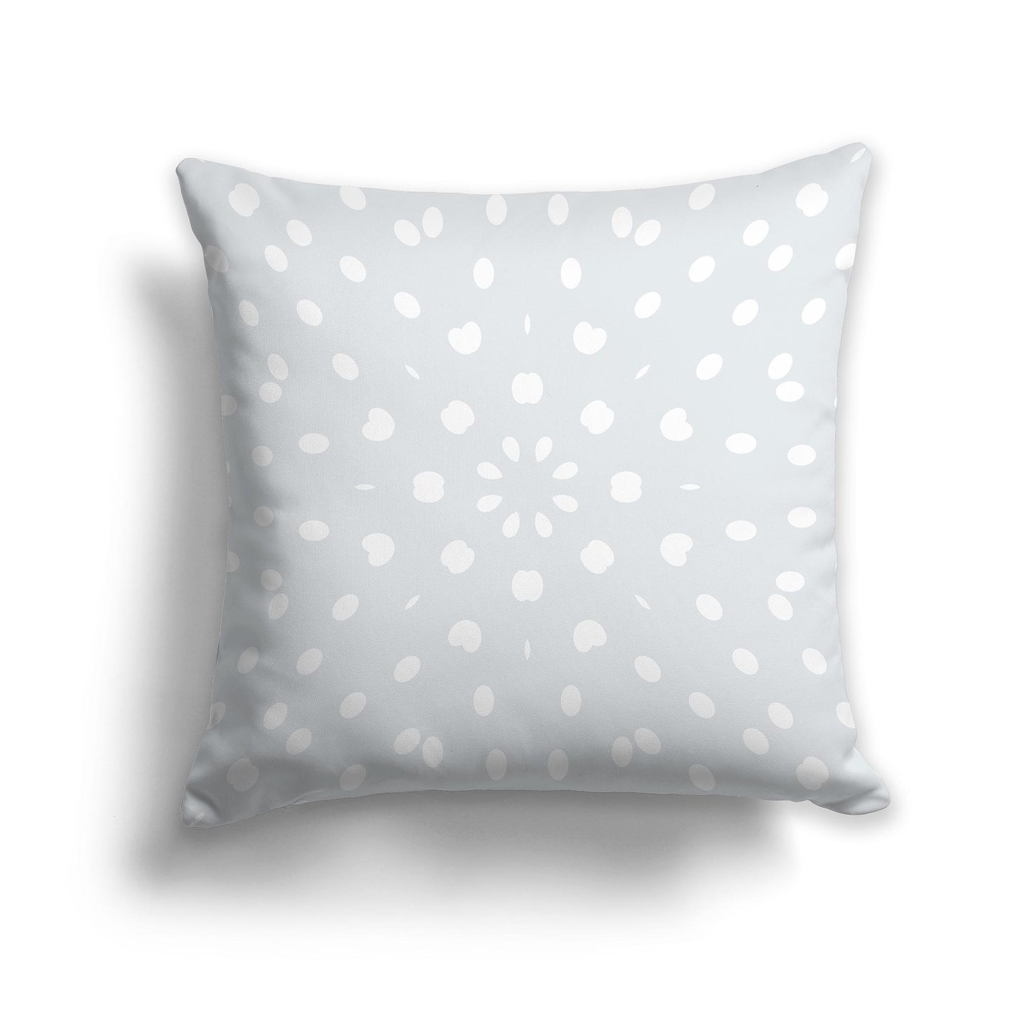 Square Throw Pillow with Grey and White Radiating Oval Burst Pattern