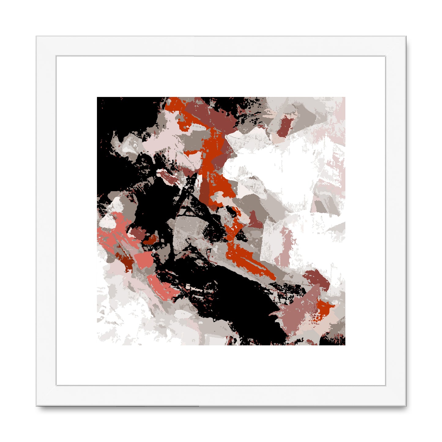 Framed Graphic Art Print, White Mat - 8x8 12x12 16x16 20x20 24x24 28x28 inches | FPS-1130-7690