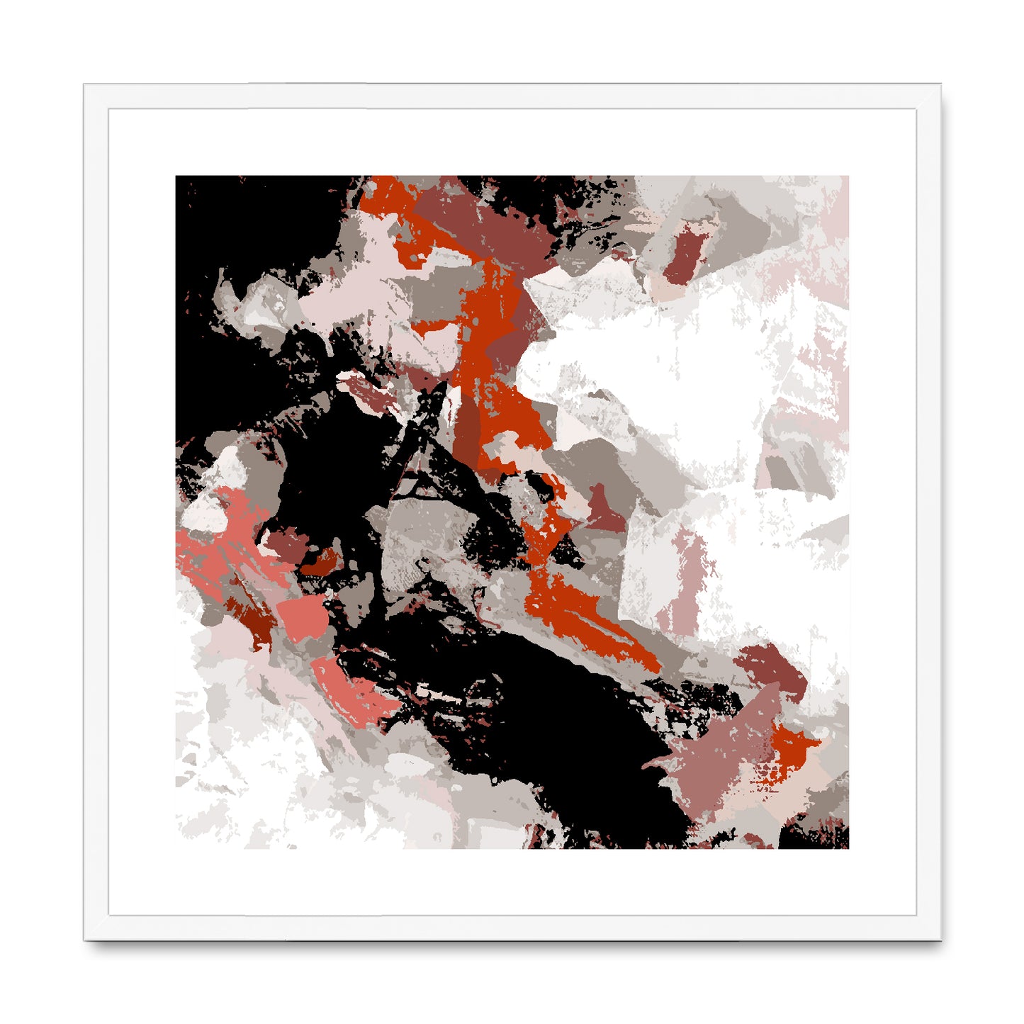 Framed Graphic Art Print, White Mat - 8x8 12x12 16x16 20x20 24x24 28x28 inches | FPS-1130-7690