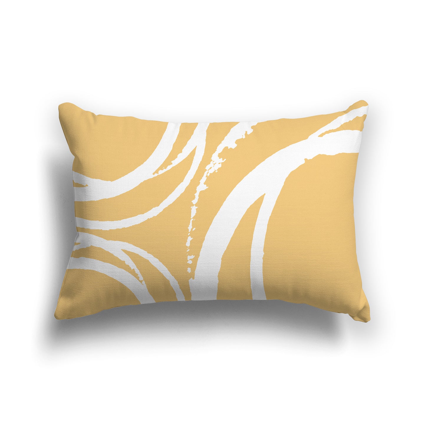 Lumbar Throw Pillow with Yellow-orange and White Abstract Circles