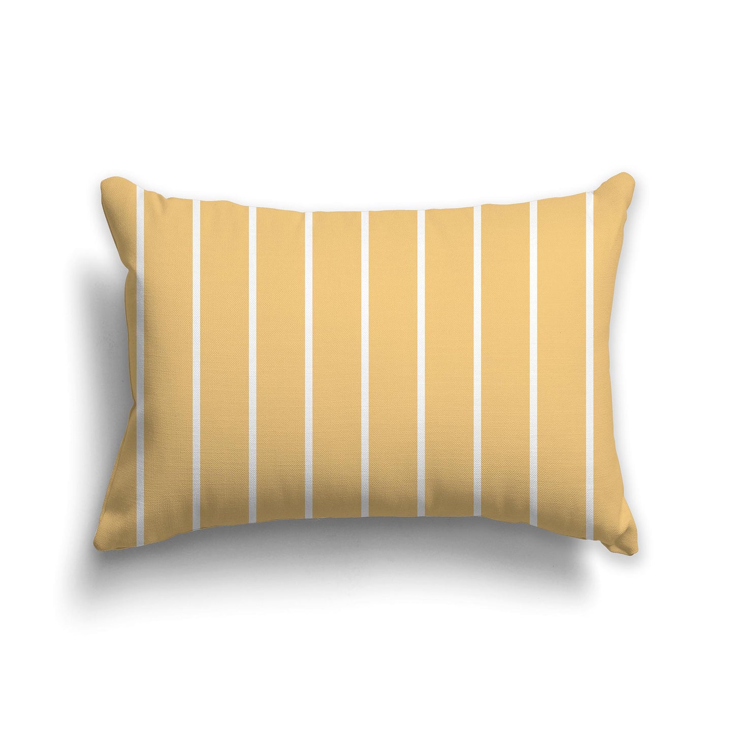 Lumbar Throw Pillow with yellow-orange and white Stripe Pattern