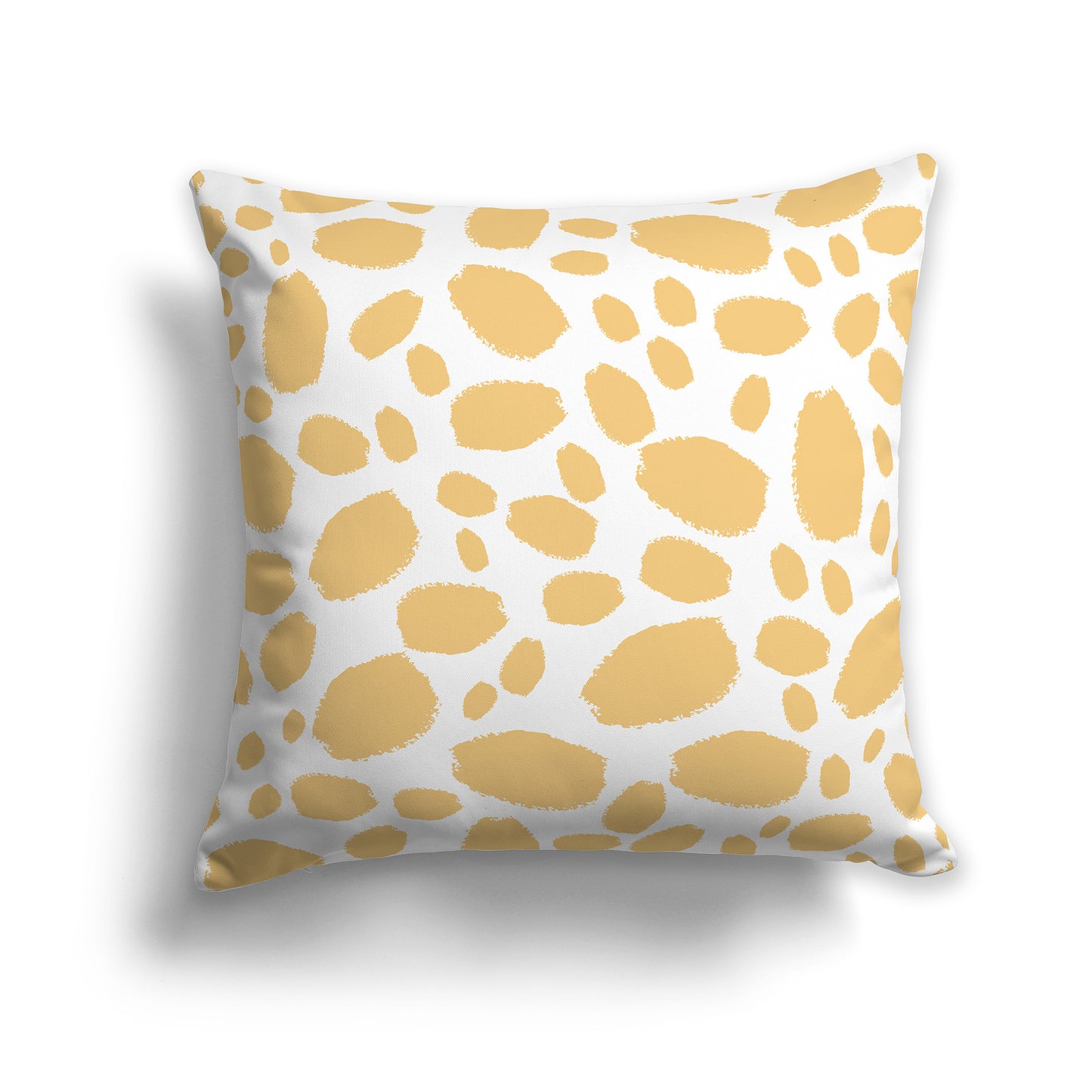 16 inch Throw Pillow with Yellow-orange and White Paint Dab Pattern