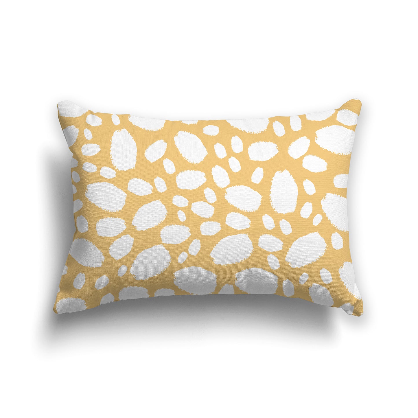20x14 inch Lumbar Throw Pillow with Yellow-orange and White Paint Dab Pattern