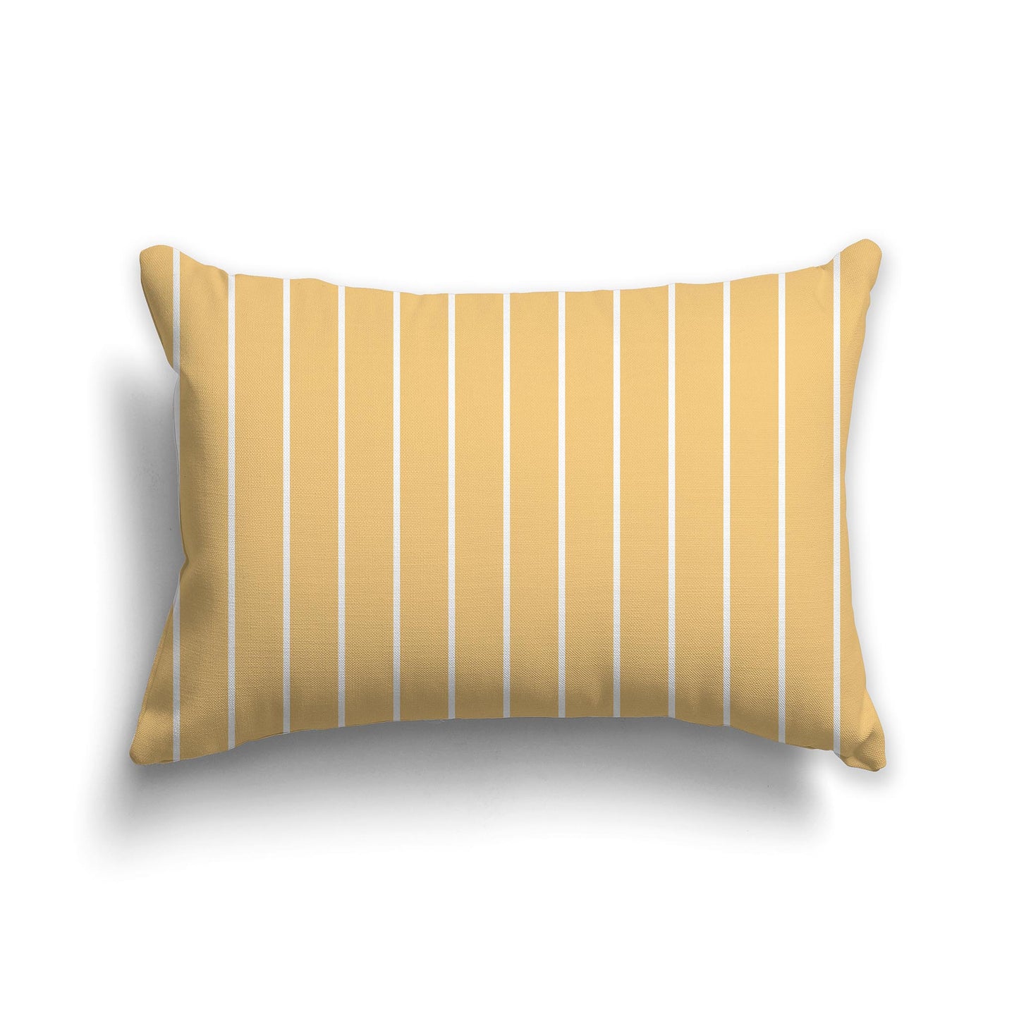 20x14 inch Lumbar Throw Pillow with Yellow-orange and White Thin Vertical Stripe Pattern