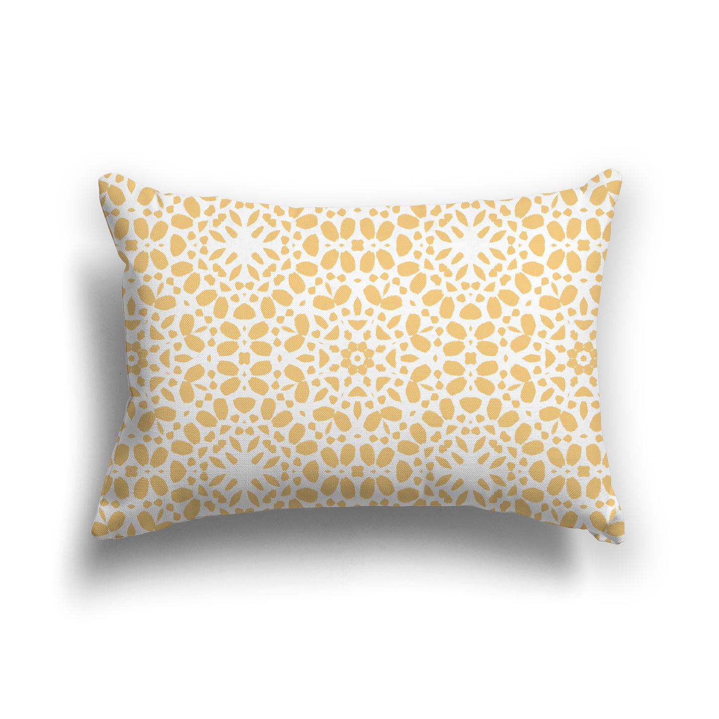 Lumbar Throw Pillow with Yellow-orange and White Fine Circular Repeat Pattern