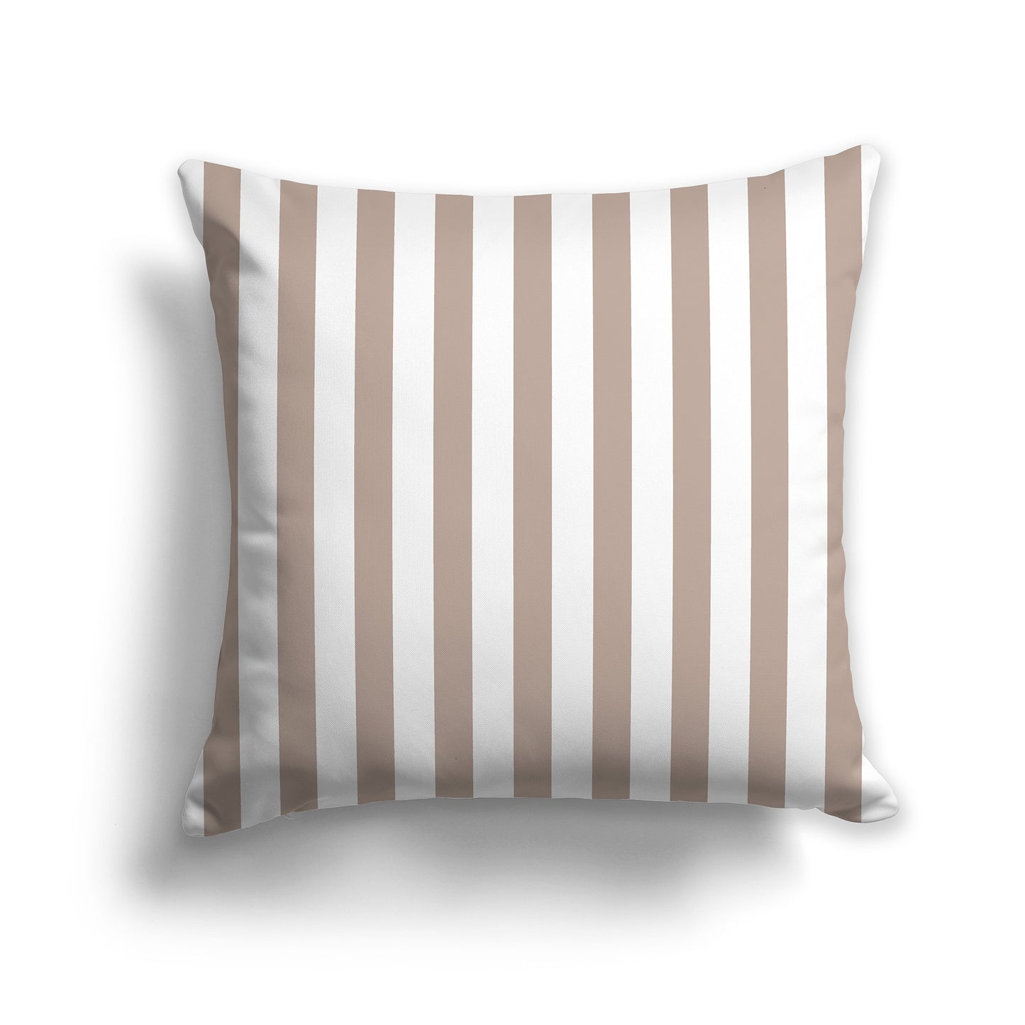 26 inch Throw Pillow with taupe and white Thick Vertical Bars