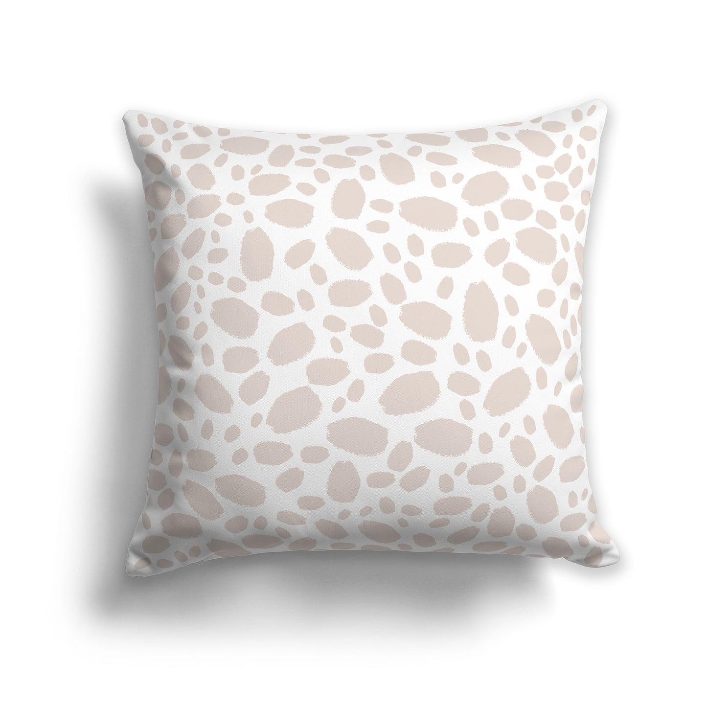 26 inch Throw Pillow with Taupe and White Paint Dab Pattern