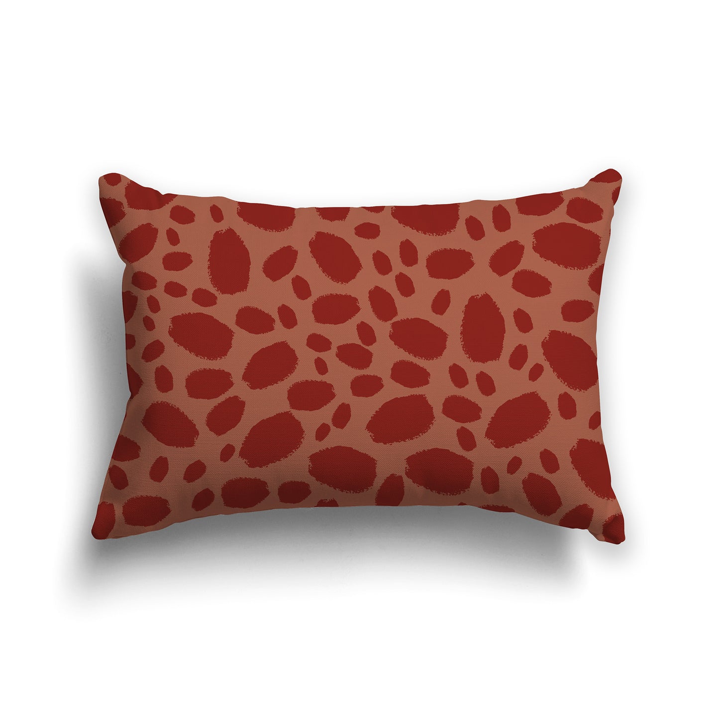 20x14 inch Lumbar Throw Pillow with Red-orange Paint Dab Pattern