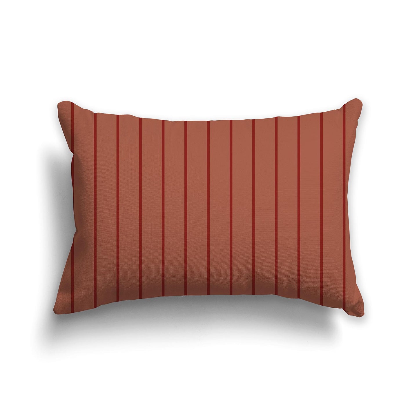 20x14 inch Lumbar Throw Pillow with Thin Red-orange Vertical Stripe Pattern