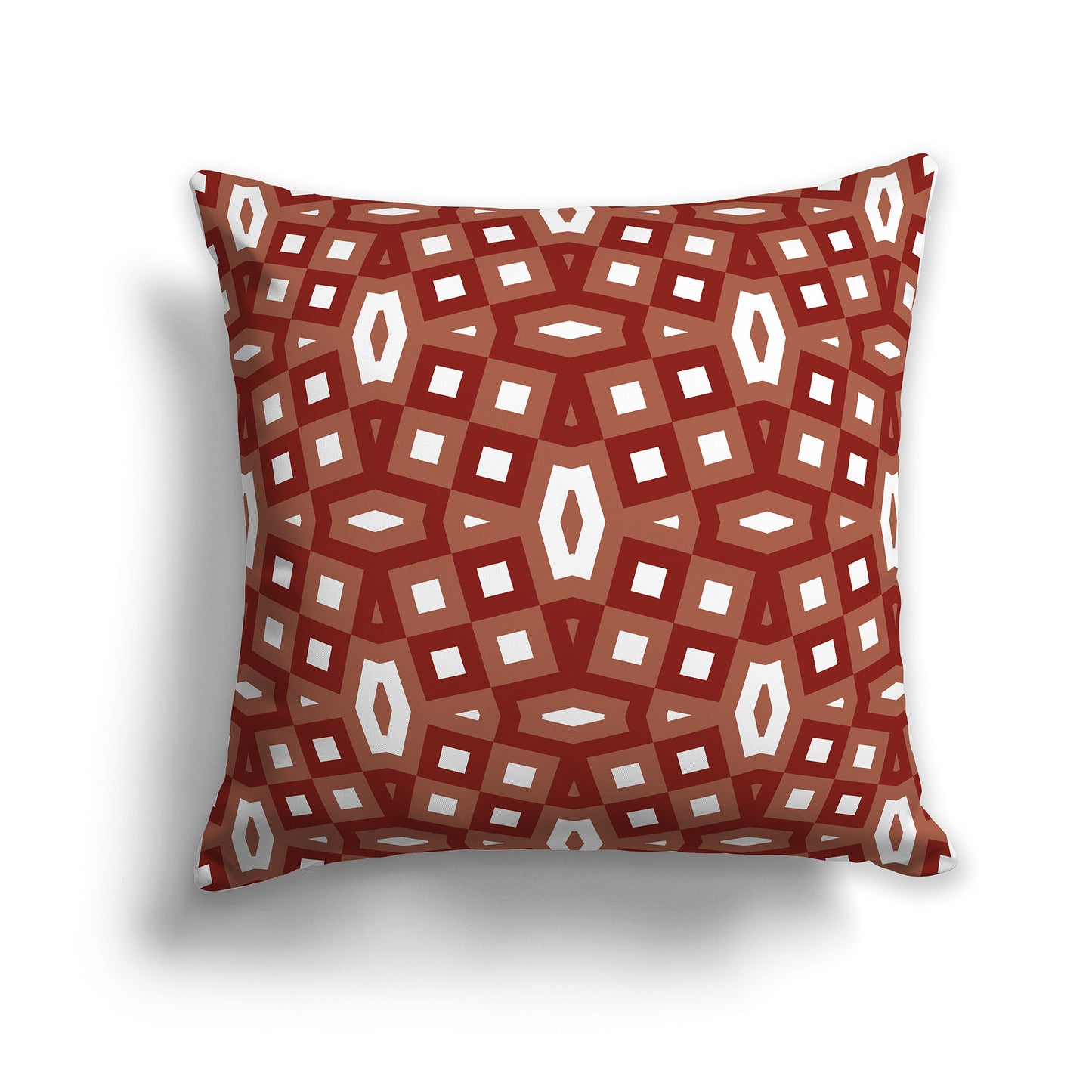 26 inch Throw Pillow with Red-orange Geometric Pattern