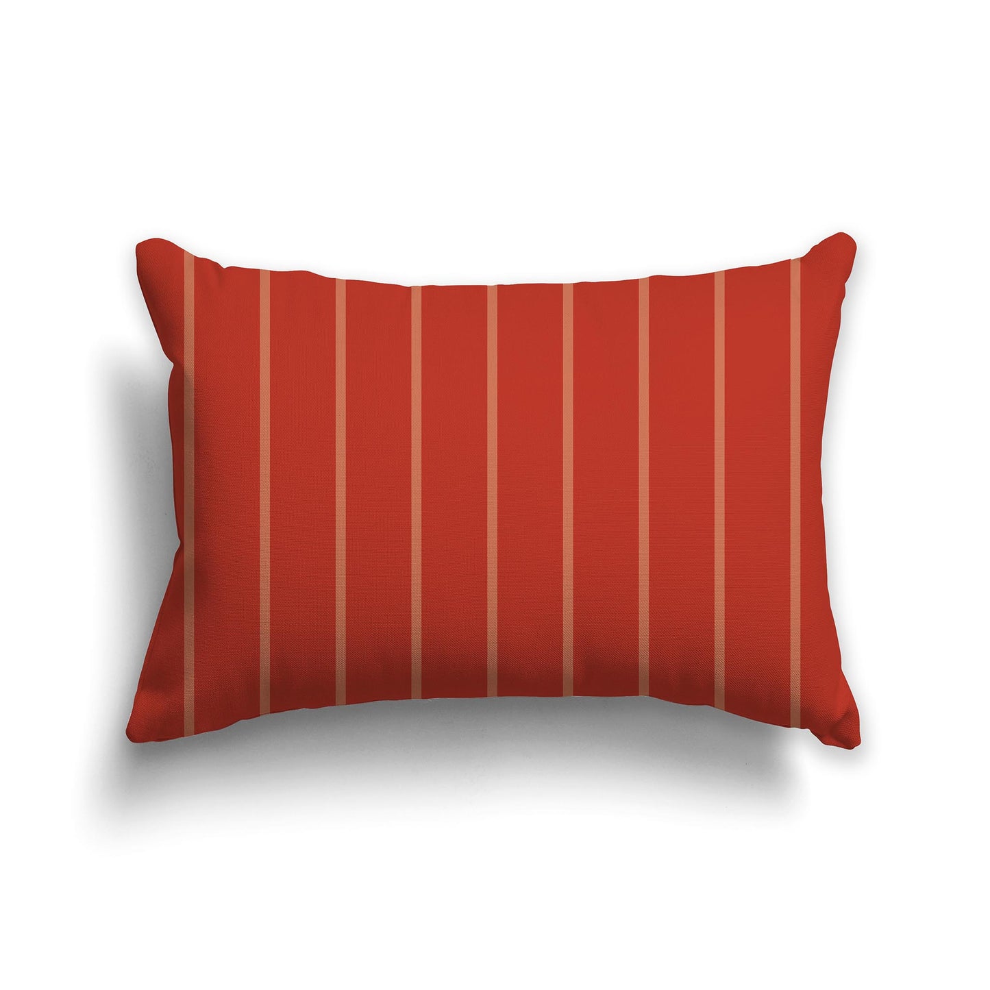 Lumbar Throw Pillow with Two-tone Red-orange Stripe Pattern
