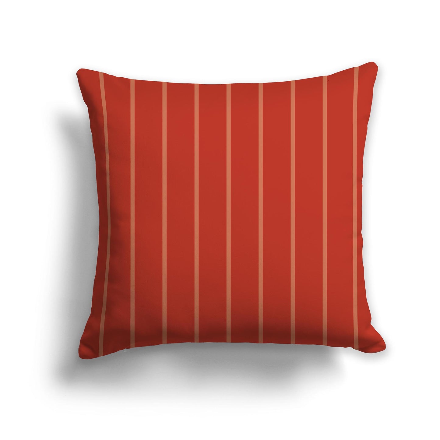 Square Throw Pillow with Two-tone Red-orange Stripe Pattern