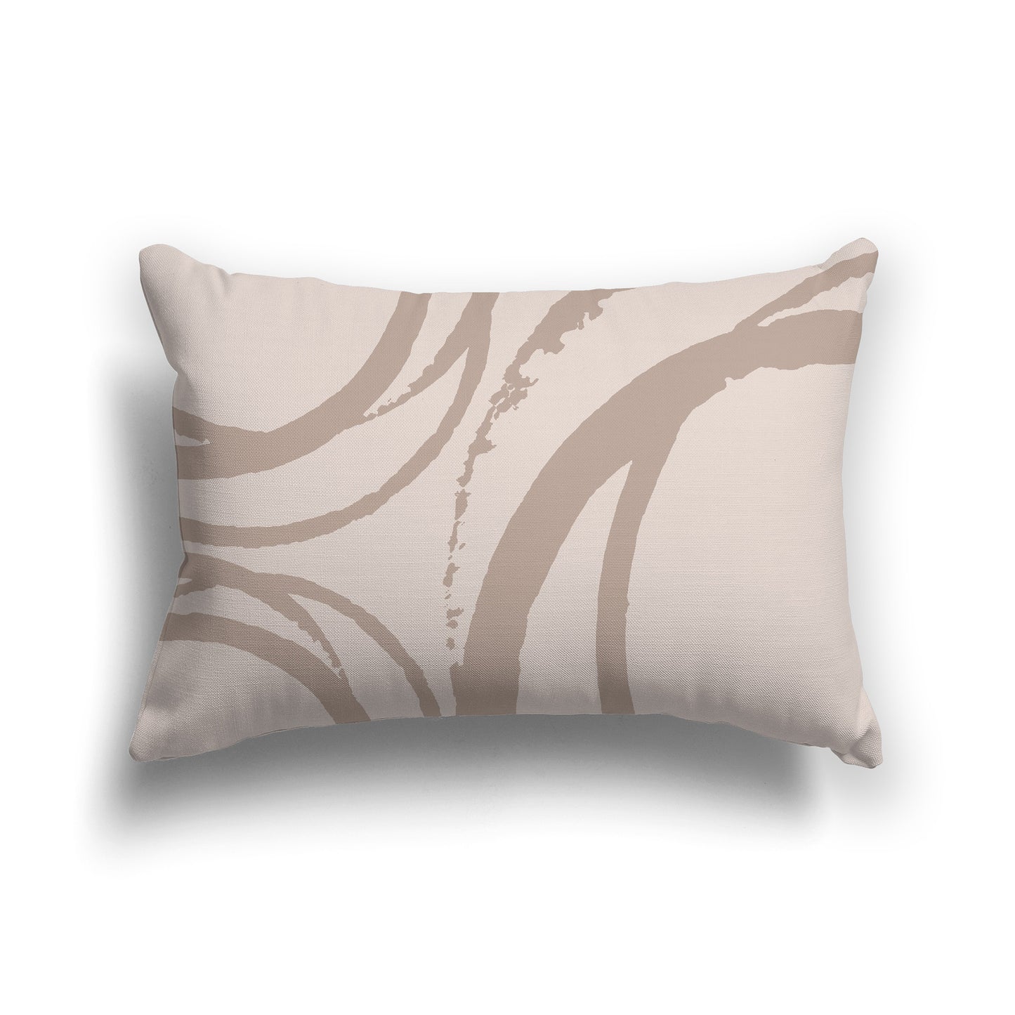 Lumbar Throw Pillow with Taupe Abstract Circles