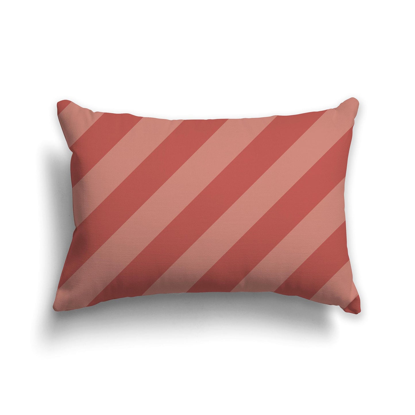Lumbar Throw Pillow with Two-tone Dusty Rose Diagonal Bars