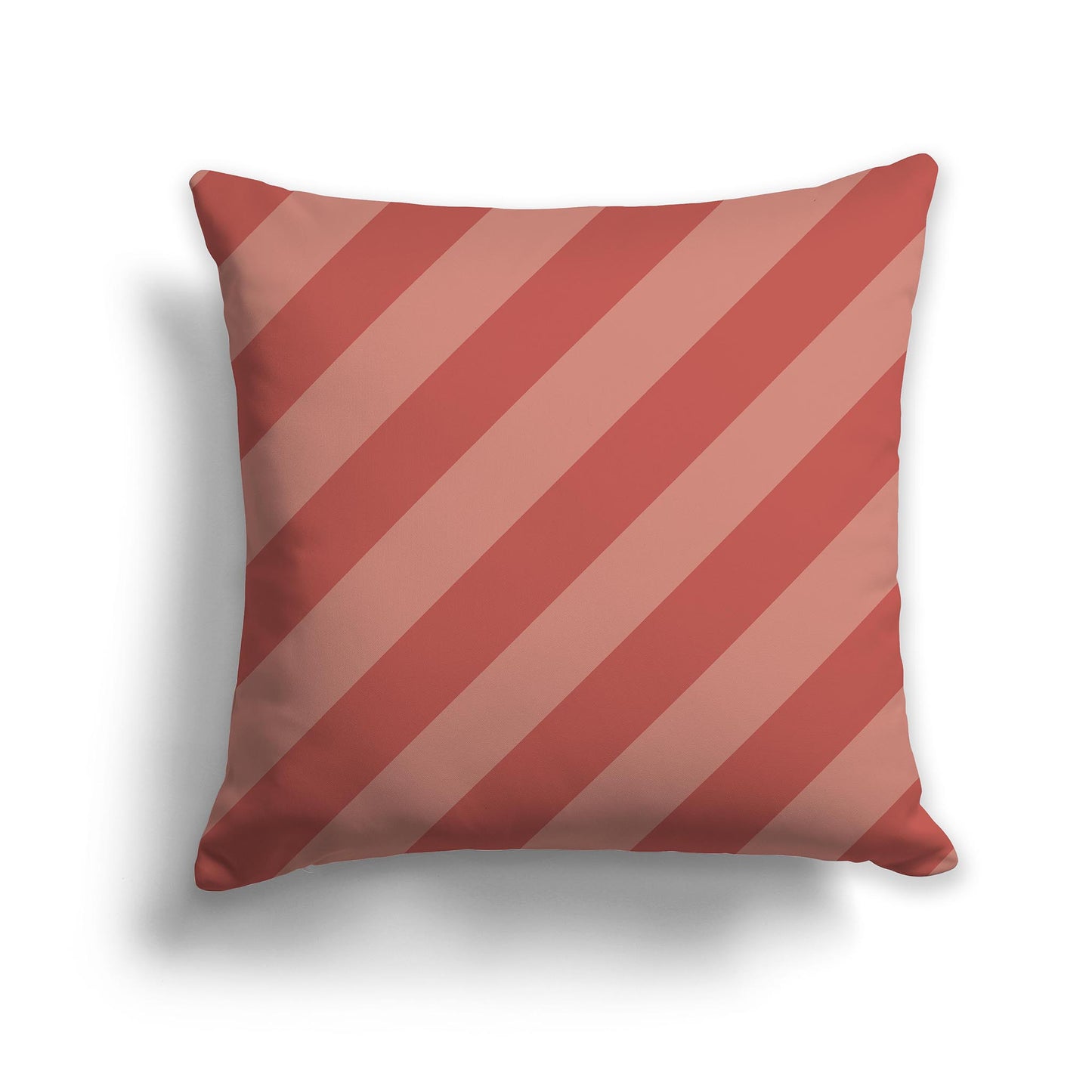 Square Throw Pillow with Two-tone Dusty Rose Diagonal Bars