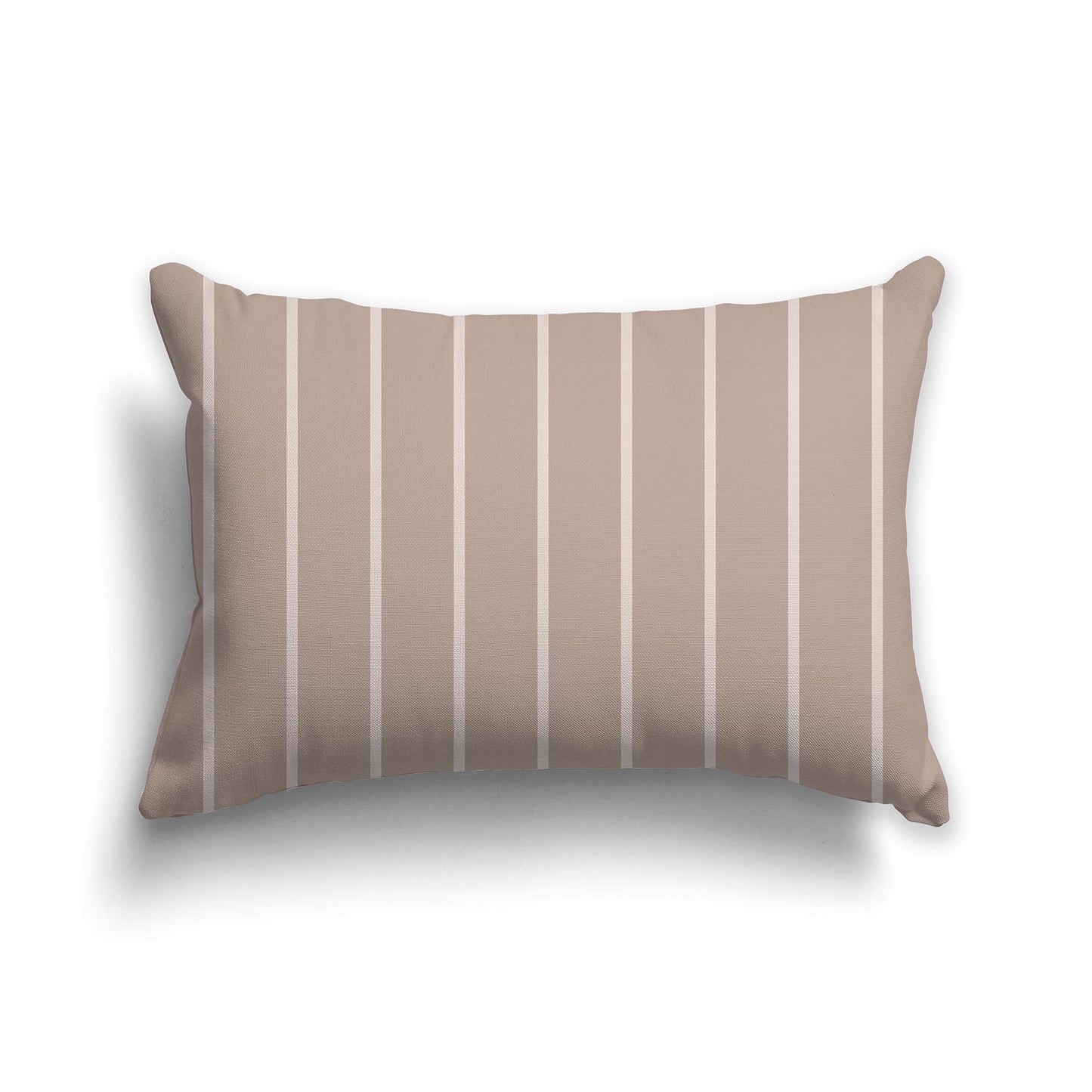 Lumbar Throw Pillow with Two-tone Taupe Stripe Pattern