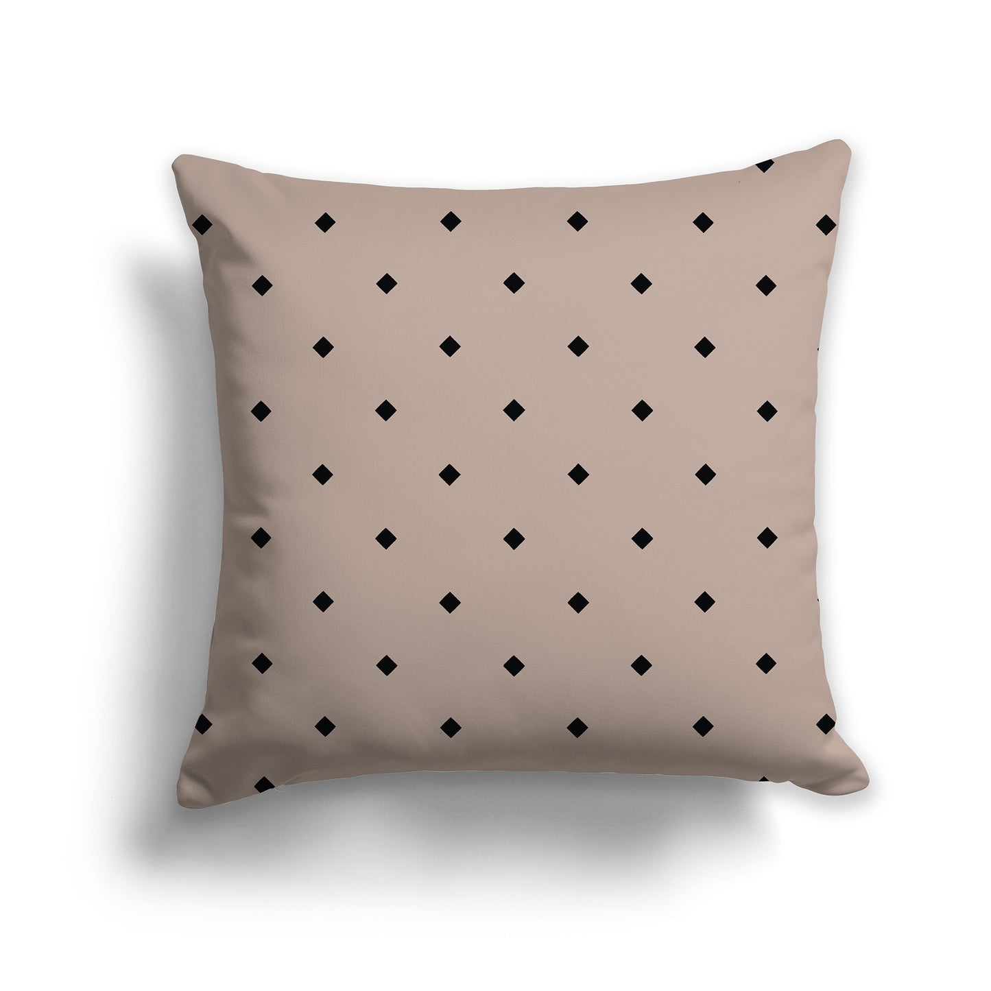 16 inch Taupe Throw Pillow with Large Black Diamond Pattern