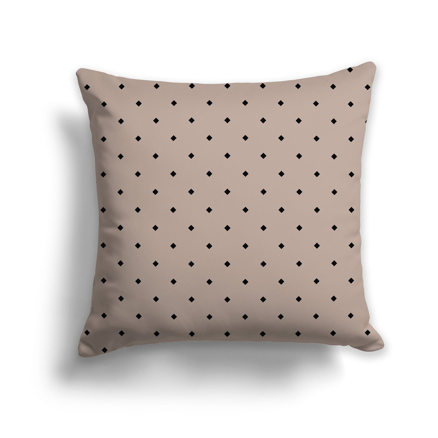 Dark Taupe Throw Pillow with Black Diamond Pattern on Front | Faux Suede | 26 x 26 inches