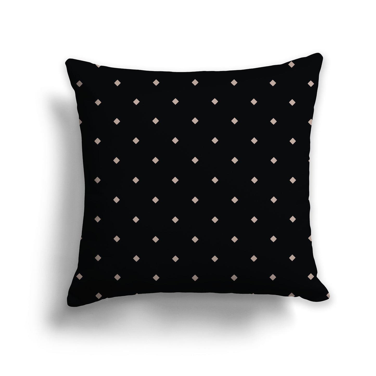 20 inch Black Throw Pillow with Large Taupe Diamond Pattern