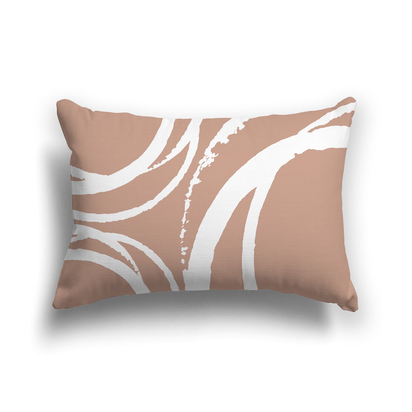 Lumbar Throw Pillow with Salmon and White Abstract Circles