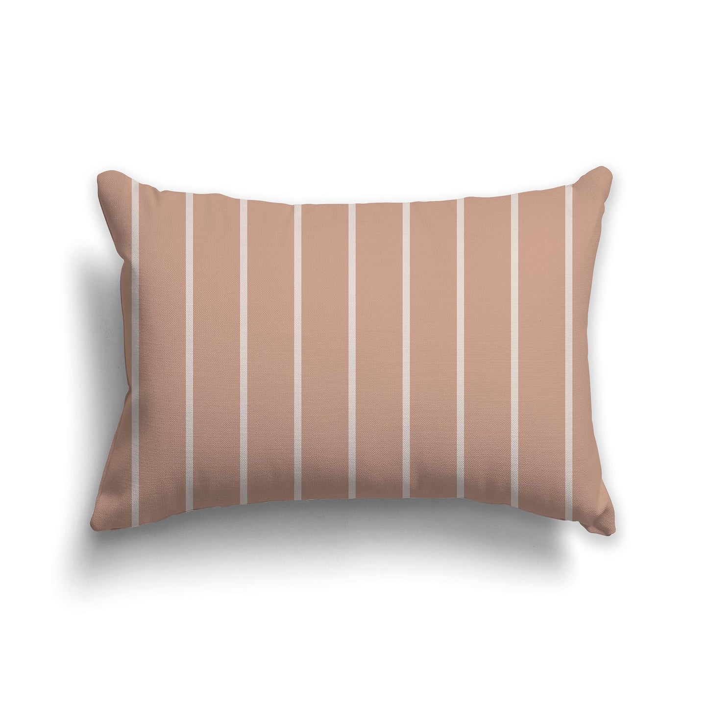 Lumbar Throw Pillow with salmon and off-white Stripe Pattern