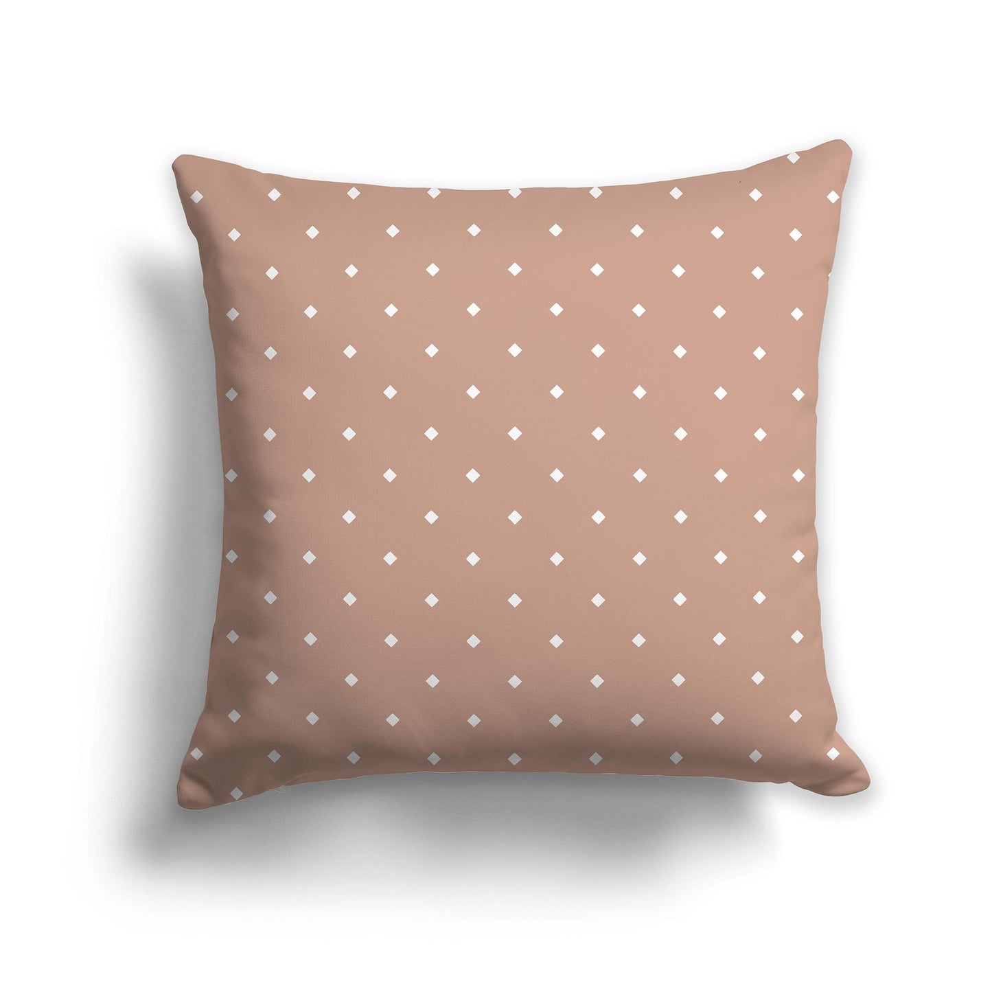 Salmon Throw Pillow with White Diamond Pattern on Front | Faux Suede | 26 x 26 inches