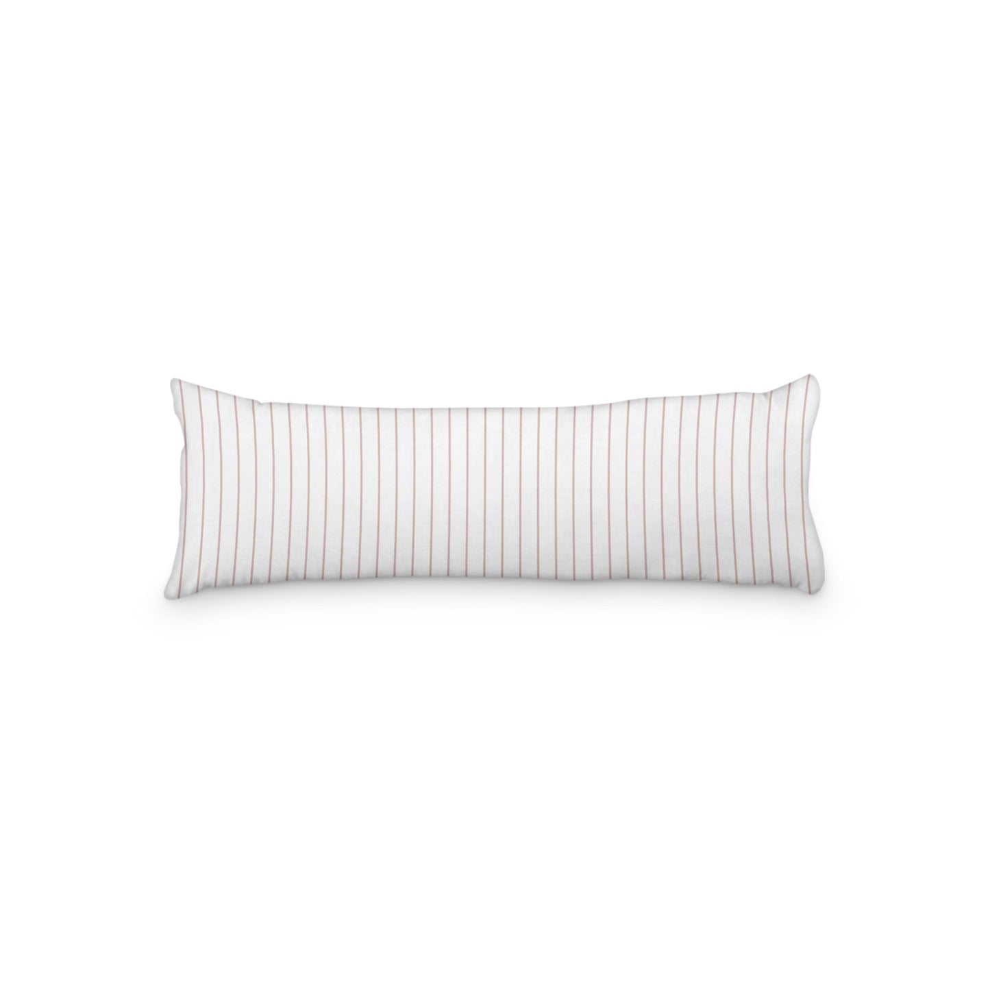White Microfiber Body Pillow with Fine Salmon Stripes, MFBP-1139-151, 20 x 54 inches
