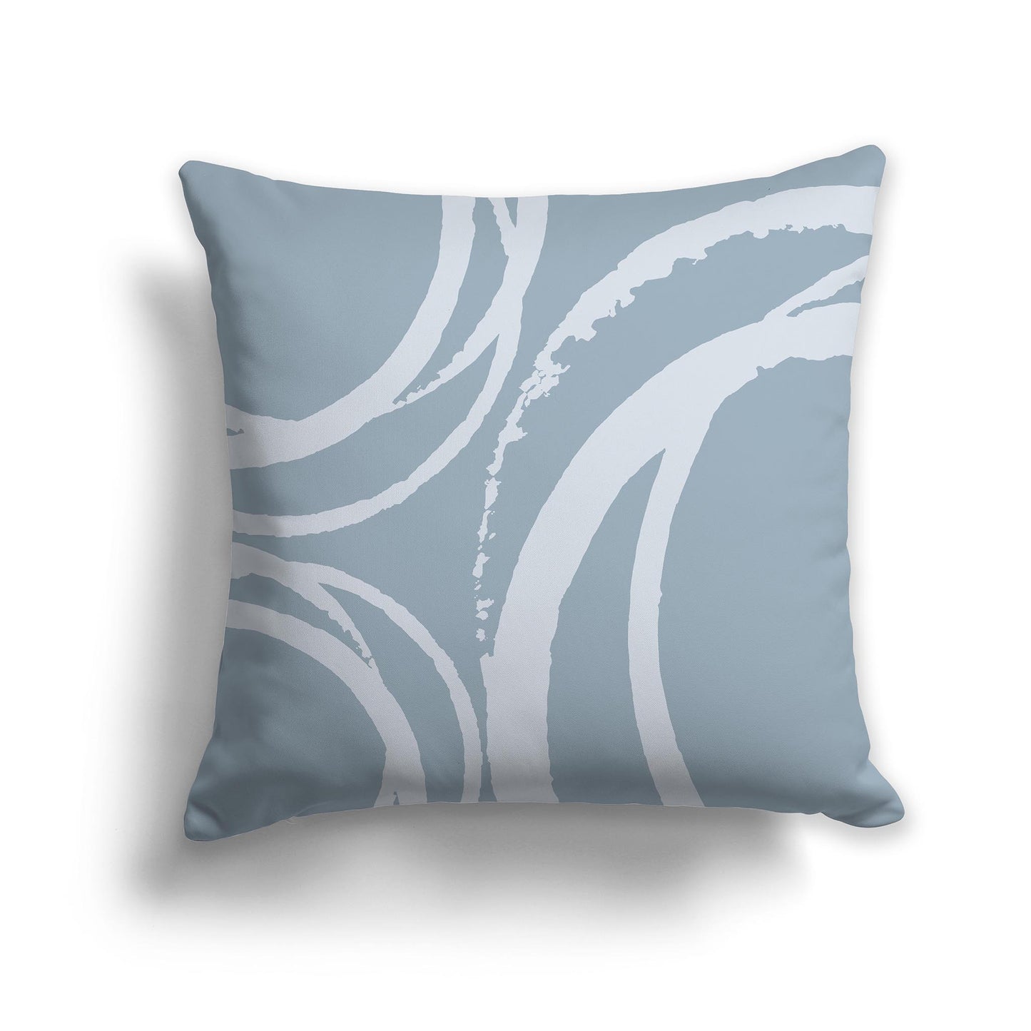 Square Throw Pillow with Blue-grey and Grey Abstract Circles