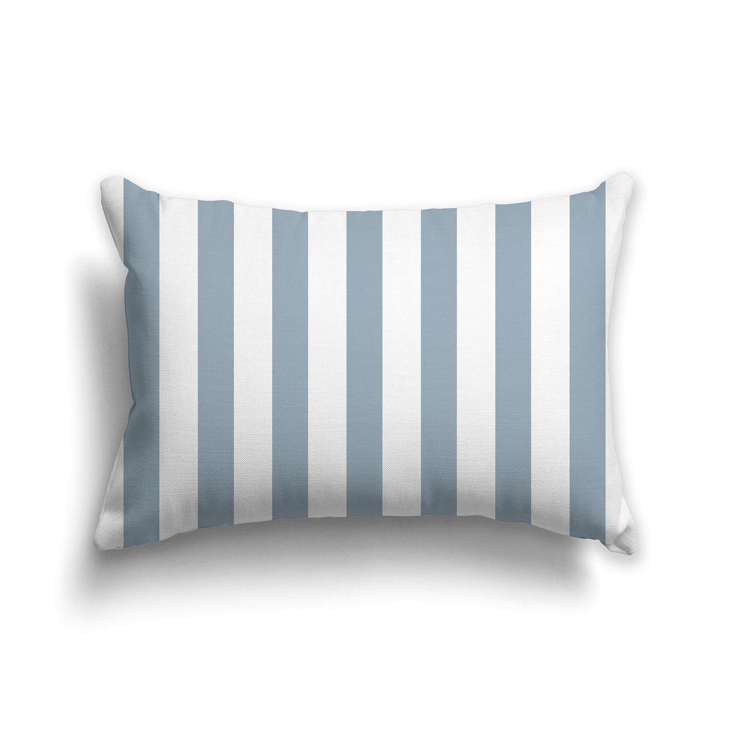 20x14 inch Lumbar Throw Pillow with Blue-grey and White Vertical Bars