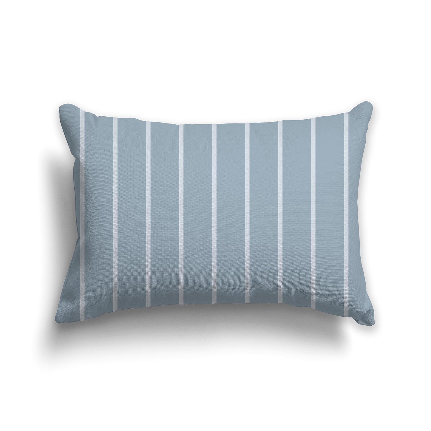Lumbar Throw Pillow with Blue-grey and Grey Stripe Pattern