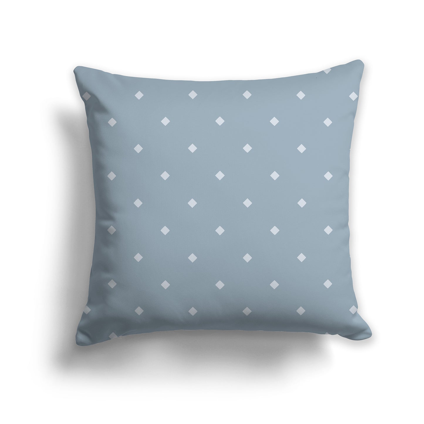 16 inch Blue-grey Throw Pillow with Large Grey Diamond Pattern