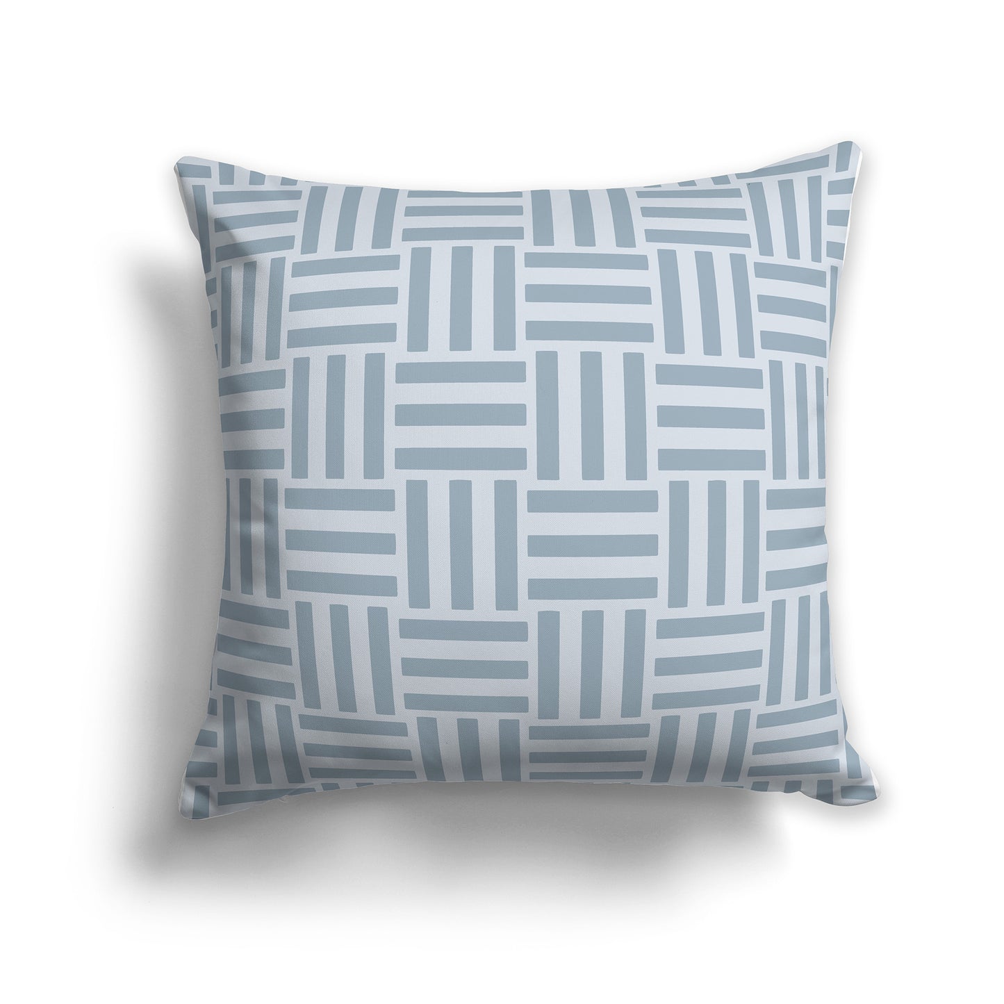 14 inch Throw Pillow with Blue-grey and Grey Basket Weave Pattern