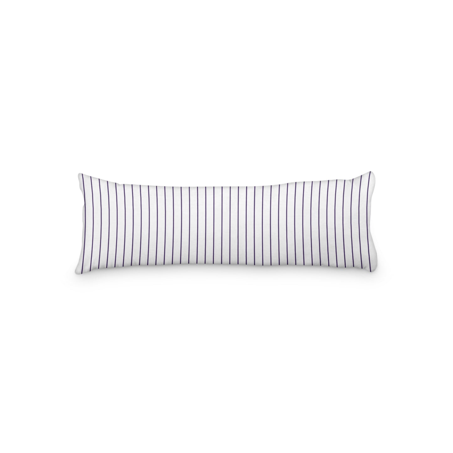 White Microfiber Body Pillow with Fine Purple Stripes, MFBP-1143-151, 20 x 54 inches