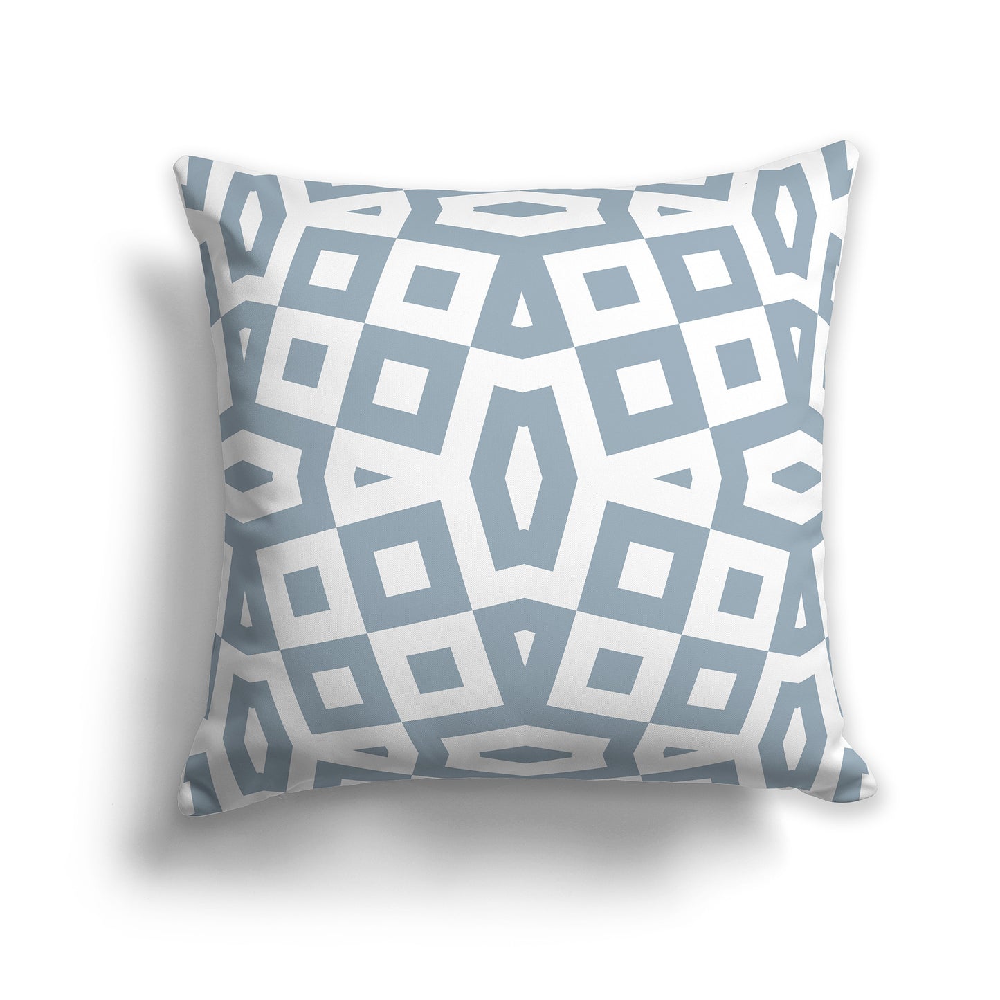 14 inch Throw Pillow with Blue-grey and White Geometric Pattern