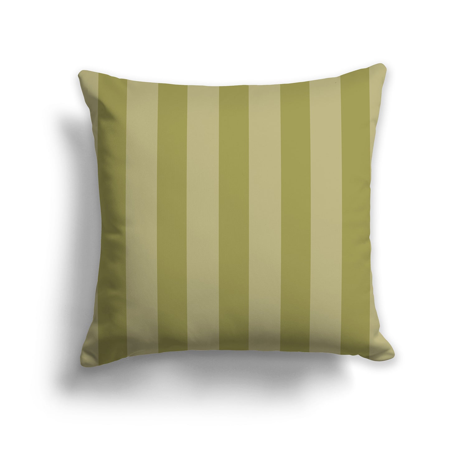 14 inch Throw Pillow with Two-tone Green Vertical Bars