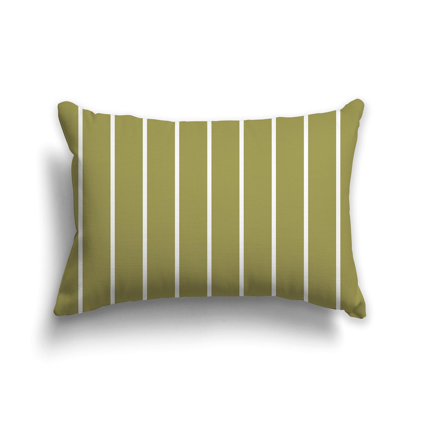 Lumbar Throw Pillow with Green and white Stripe Pattern