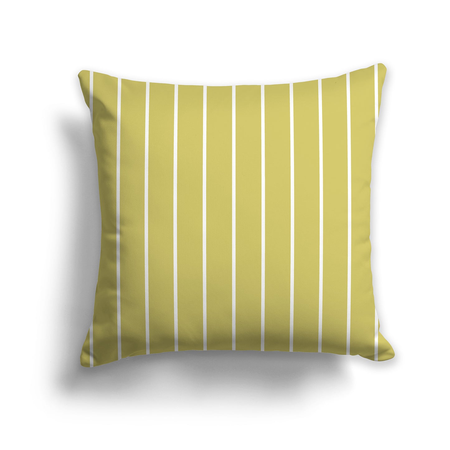 16 inch Throw Pillow with Green and White Thin Vertical Stripe Pattern
