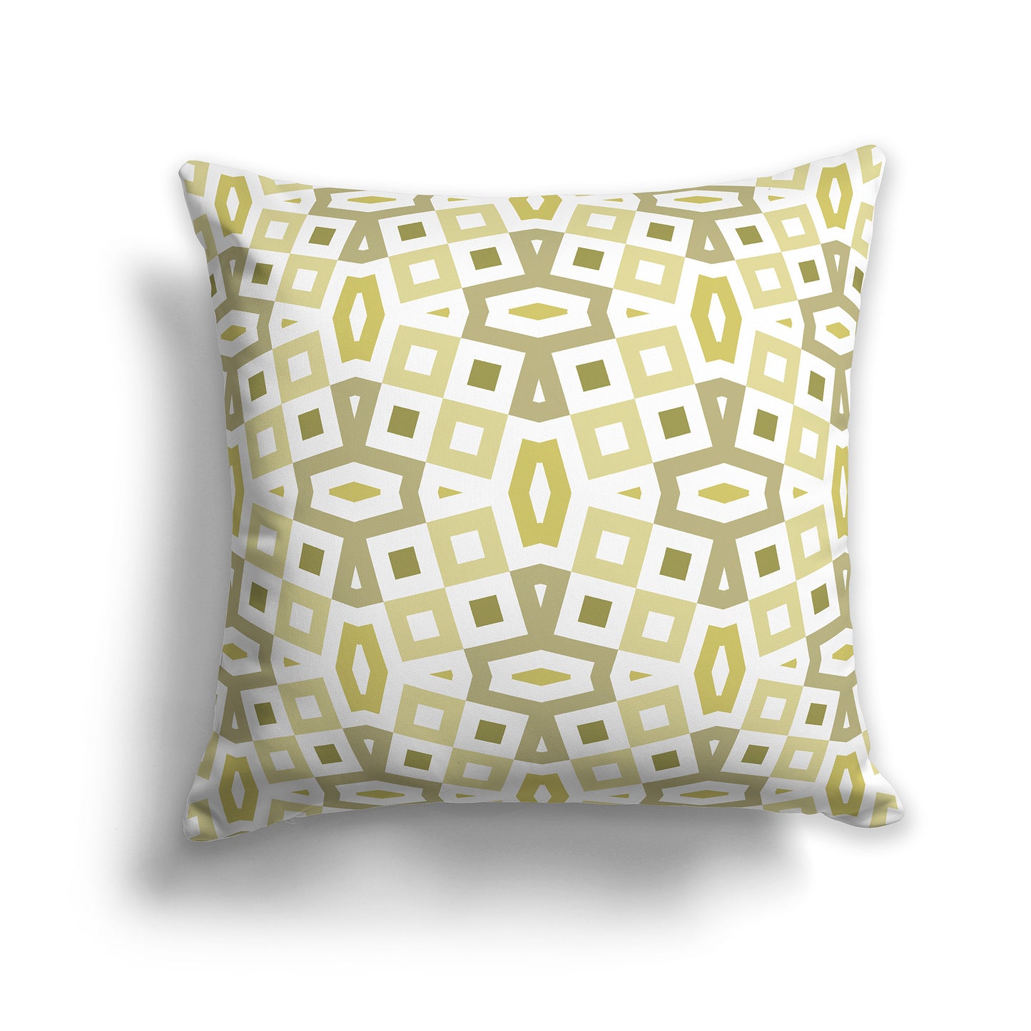 26 inch Throw Pillow with Green and White Geometric Pattern