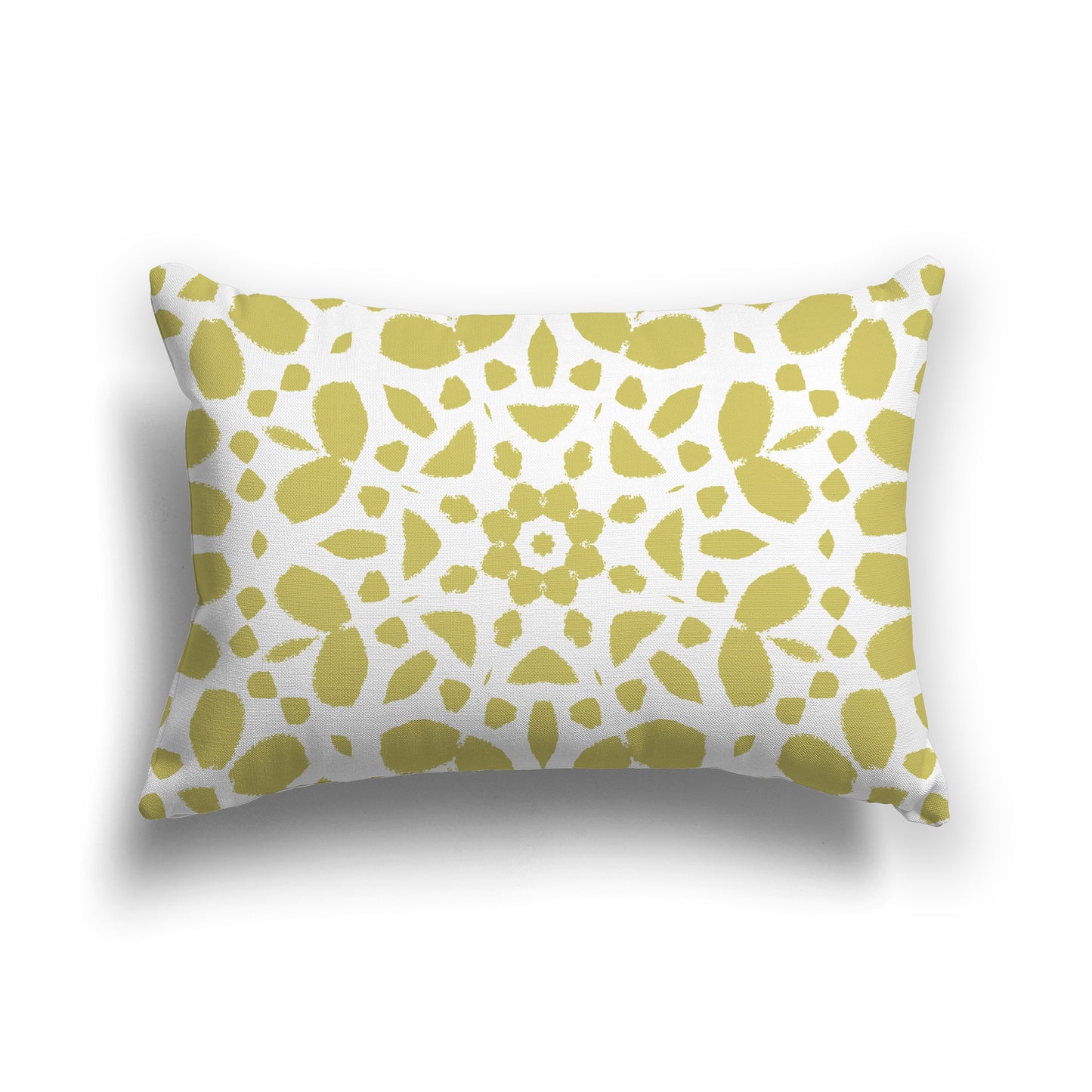 Lumbar Throw Pillow with Large Green and White Circular Graphic