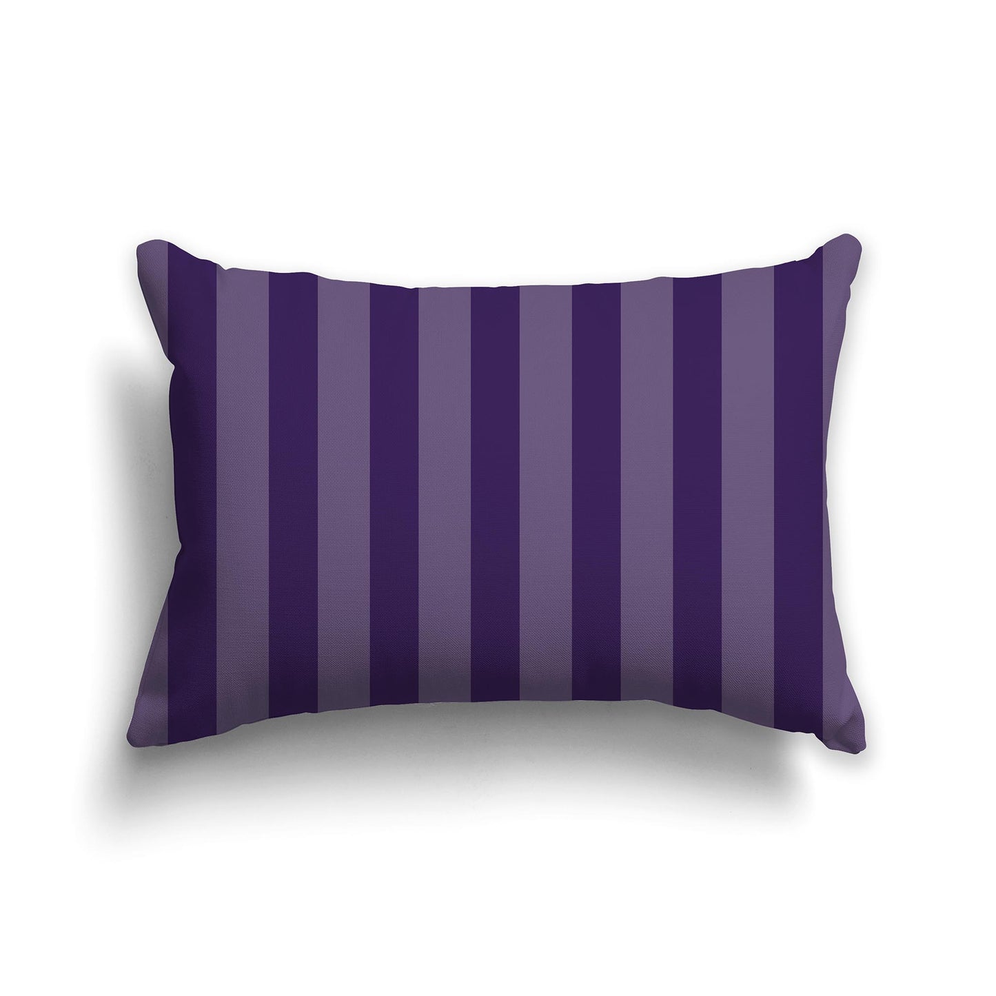 20x14 inch Lumbar Throw Pillow with Thick Two-tone Purple Vertical Bars