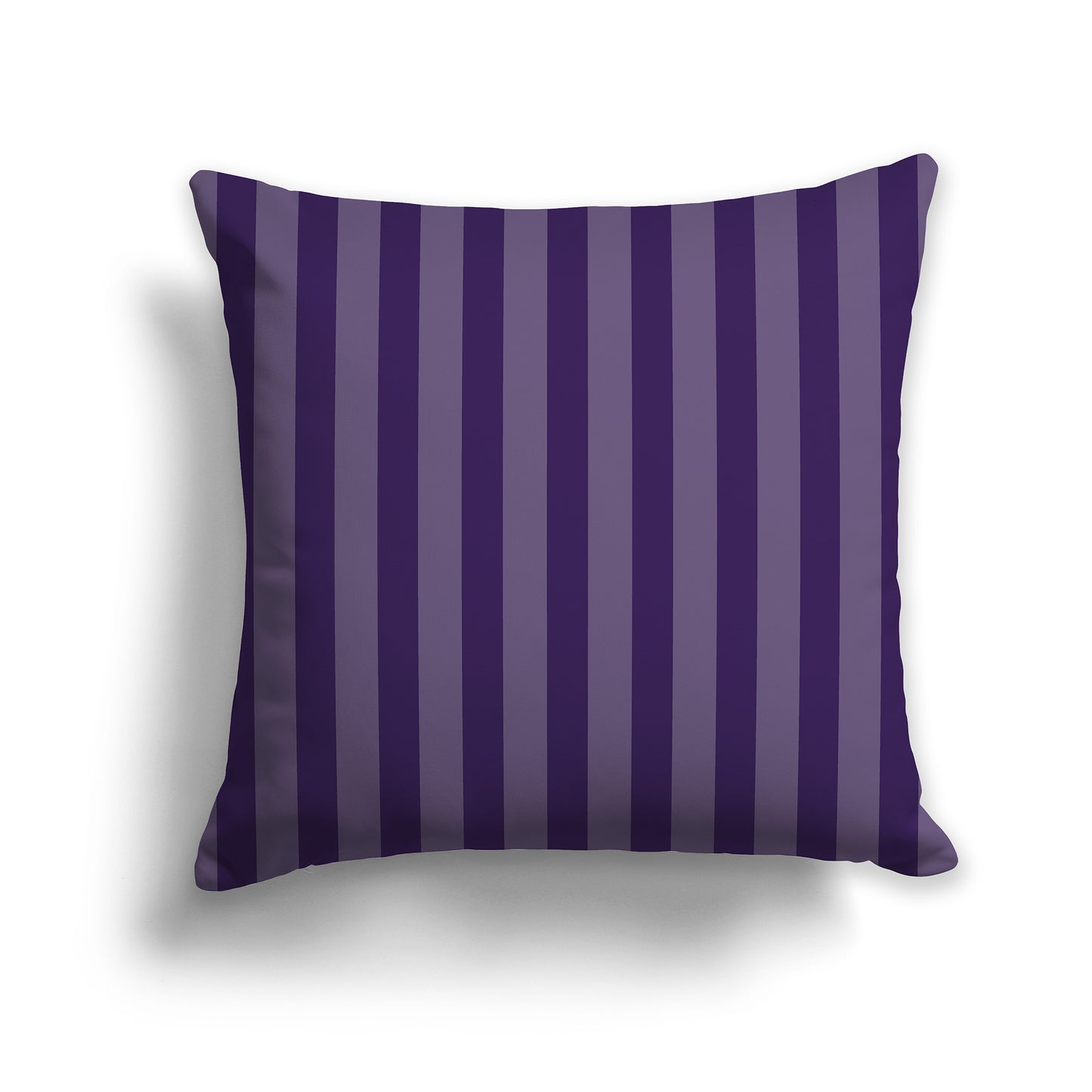 Purple Throw Pillow with Medium Purple Vertical Bars on Front | Faux Suede | 26 x 26 inches