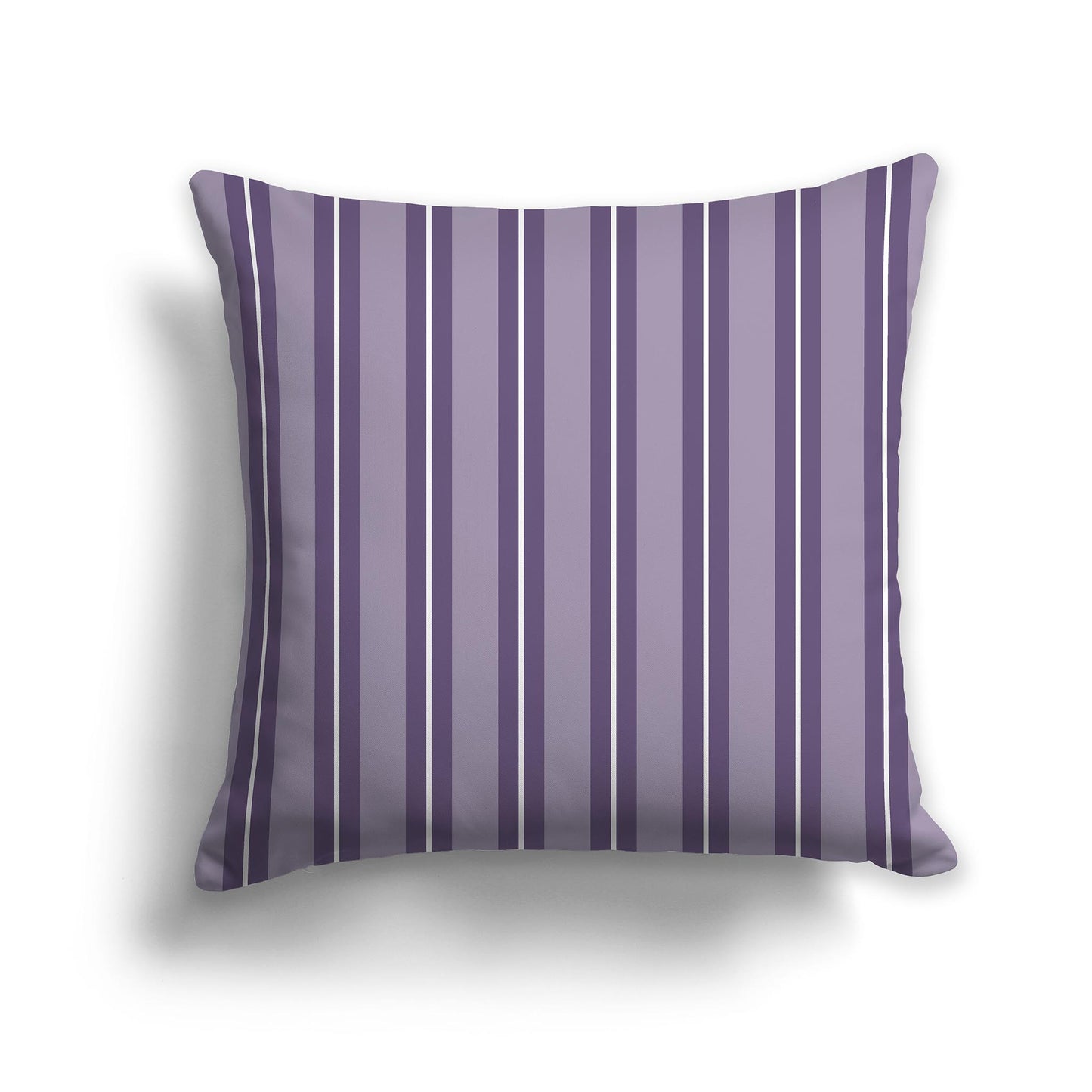 Square Throw Pillow with Two-tone Purple and White Multistripe Pattern